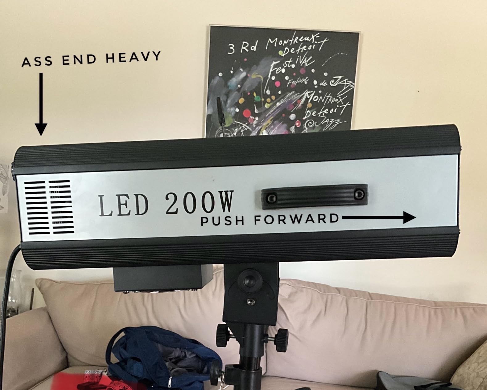 200W LED Follow Spotlight with Adjustable Stand, 6-Color Stage Spotlight, 32.8-65.6ft Range, Manual Control DJ Light for Stage, Theater, Wedding, DJ, Outdoor & Indoor Events customer photo 1