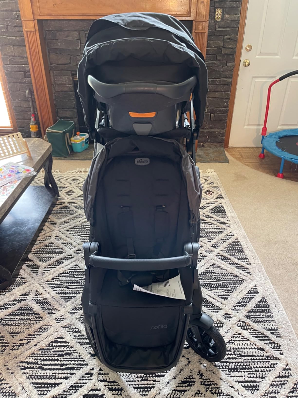 Chicco Corso Flex Convertible Stroller, Single to Double, Compact Fold | Legend Black, single to double stroller, sit or stand, UPF 50+ canopy, all-wheel suspension, car seat compatible customer photo 1
