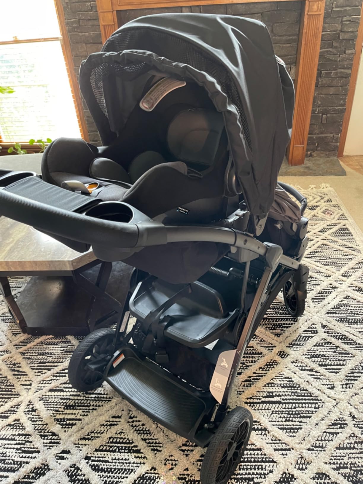 Chicco Corso Flex Convertible Stroller, Single to Double, Compact Fold | Legend Black, single to double stroller, sit or stand, UPF 50+ canopy, all-wheel suspension, car seat compatible customer photo 2