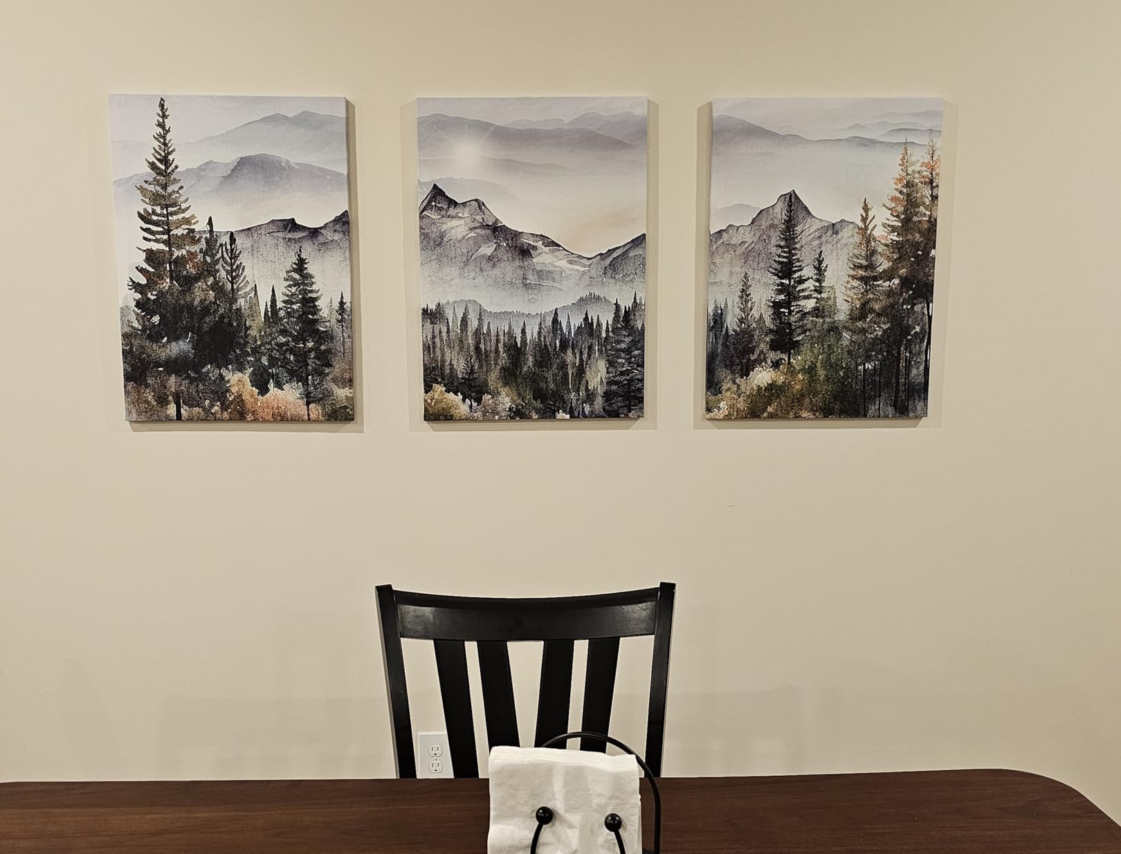 MHARTK66 Wall Art for Living Room Modern Wall Decor for Bedroom Office Decor Abstract Mountain Forest Landscapes Ink Painting 3 Piece Framed Canvas Art Prints Ready to Hang Wall Pictures Home Decor customer photo 2