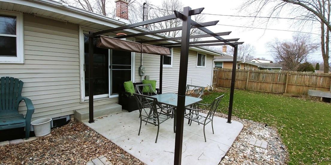 Outsunny 10' x 10' Aluminum Patio Pergola Retractable Canopy Dark Gray | Backyard Shade Shelter, for Porch, Outdoor Party, Garden, Grill Gazebo customer photo 2