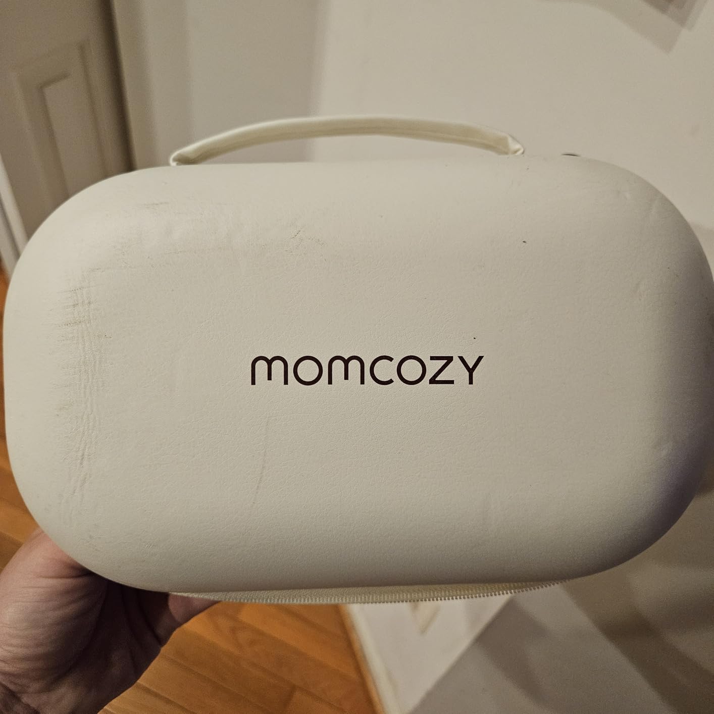 Momcozy Breast Pump Hands-Free Mobile Style Wearable M6 24mm, 1Pc Cozy Red | Breastfeeding Pump Ideal Rhythm for More Milk, DoubleFit Flange More Fit and Discreet with 3 Modes 9 Levels customer photo 1