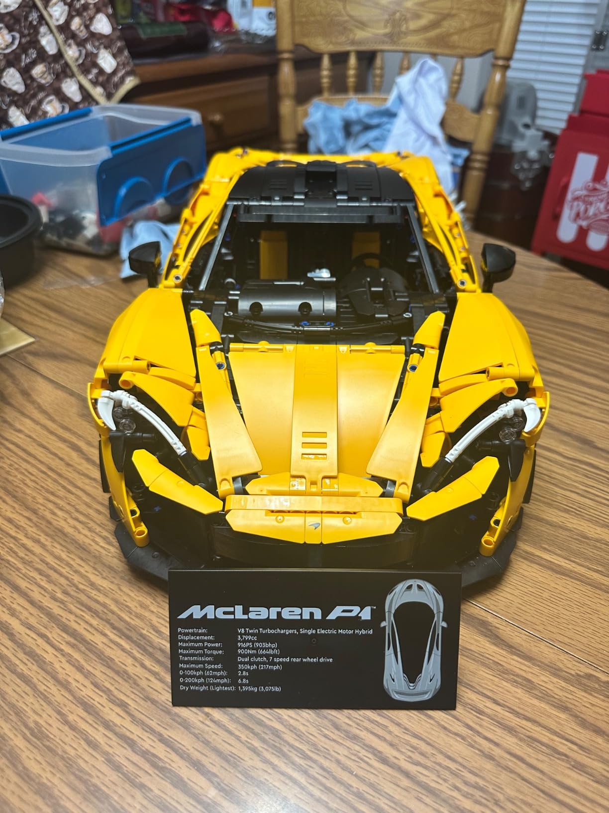 Technic McLaren P1 Hypercar Building Set, Gift for Adult Racing Fans, Race Car Collectible Model with V8 Piston Engine and 7-Speed Gearbox, 42172 customer photo 2
