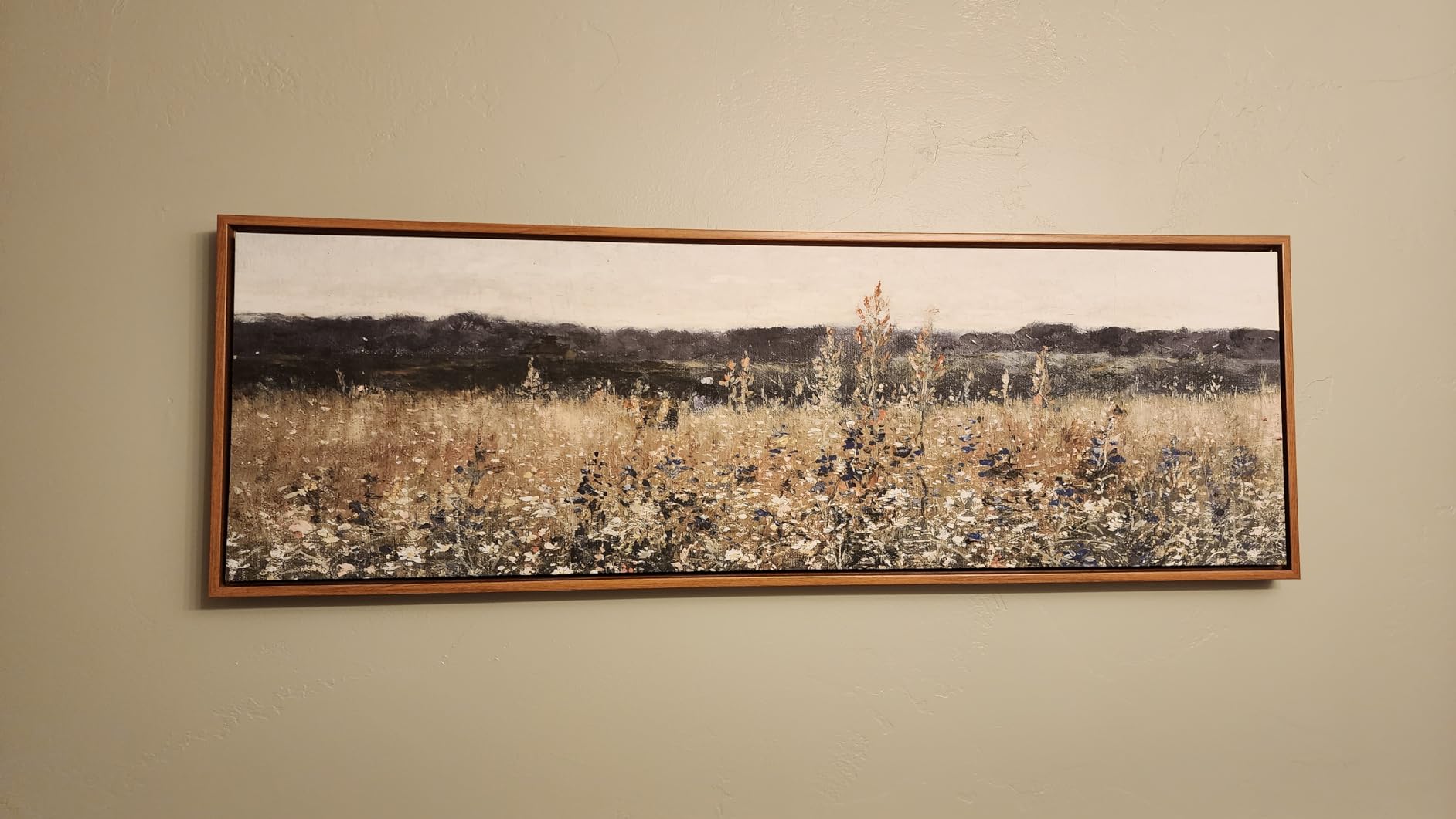 InSimSea Extra Large Framed Vintage Wall Art, Flower Meadow Prints,20x40In | Living Room Country Farmhouse Decor, Canvas Landscape Paintings, Retro Long Pictures for Bedroom Above of Bed customer photo 2