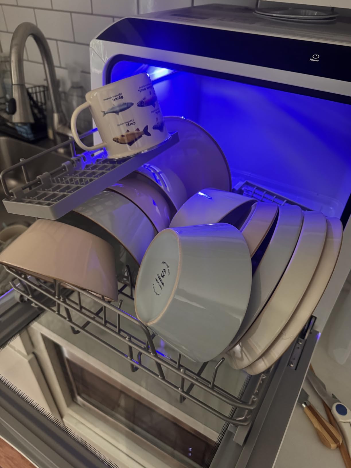 EUHOMY Countertop Dishwasher Portable, 6 Programs with 40 dB, No Hookup | Dual Spray Arms, 360° Coverage, for 30+ Items, 73h Ventilation customer photo 2