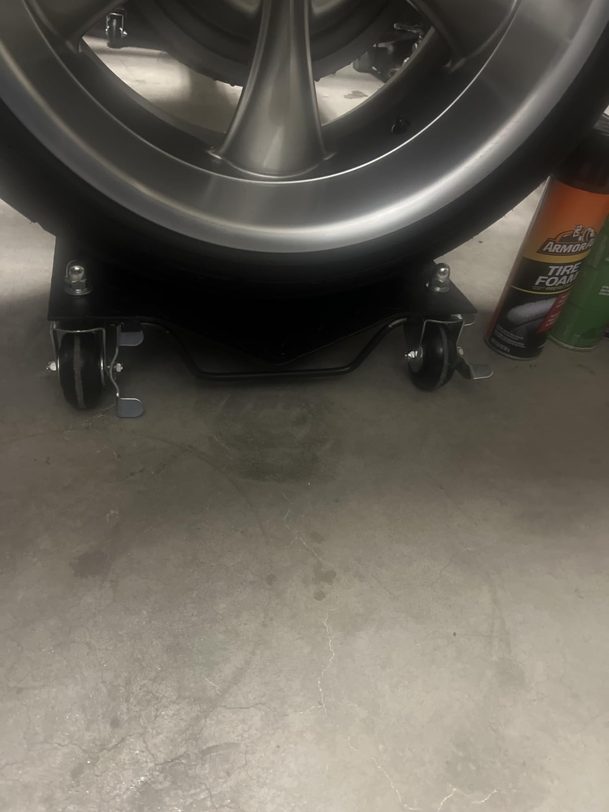 TUFFIOM Car Dolly Set of 4, 6000LBS Capacity Wheel Dollies, Heavy Duty Vehicle Dolly Upgraded, Steel Tire Skates with Brakes, Red customer photo 2