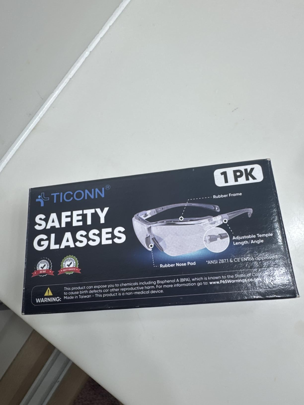 TICONN Anti-Fog Safety Glasses for Men and Women, ANSI Z87.1 Scratch Proof Eye Goggles with Adjustable Arms and UV Protection customer photo 1
