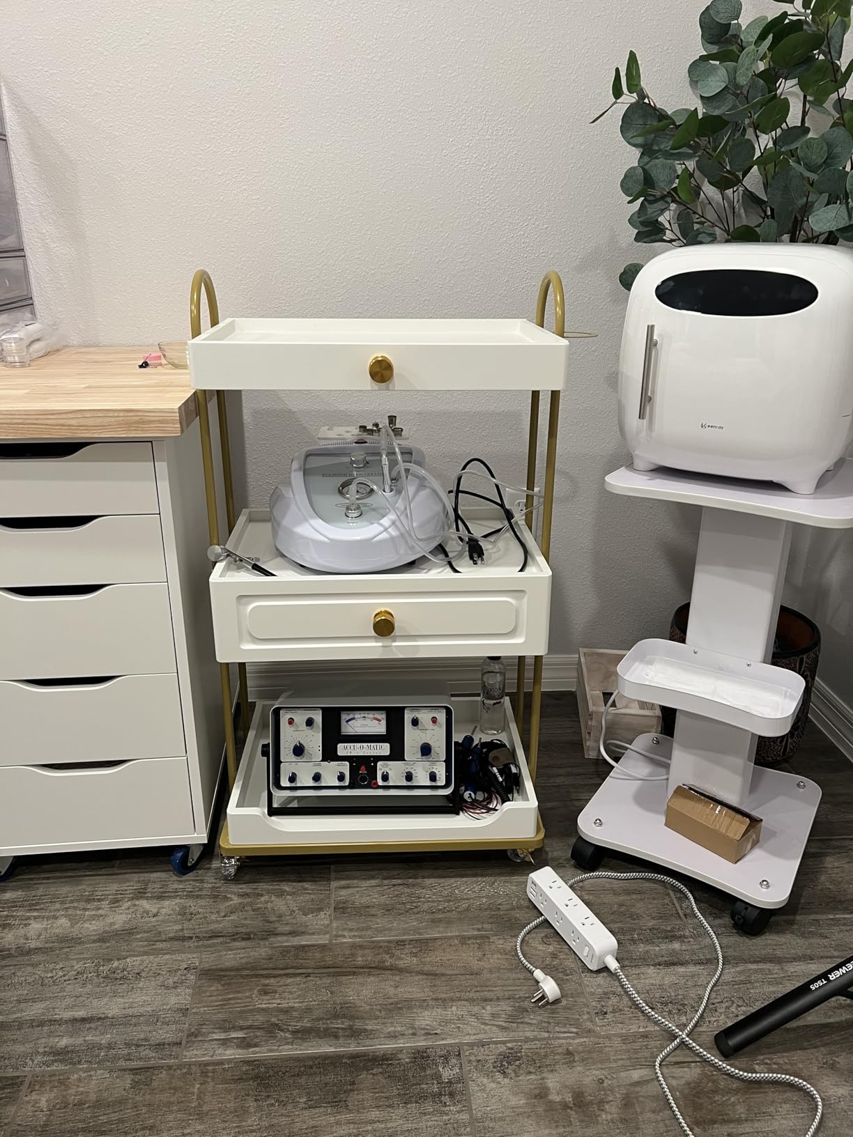 Wall Mount Salon Station Barber Stations Styling Station with Mirror Drawer Storage Cabinet Spa Salon Equipment(Black) customer photo 1