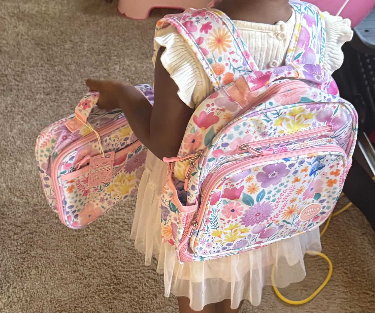 Toddler Backpack for Girls 2-4: Preschool Kindergarten Backpack - Cute Kids Backpacks for Girls - Flower Pink customer photo 2