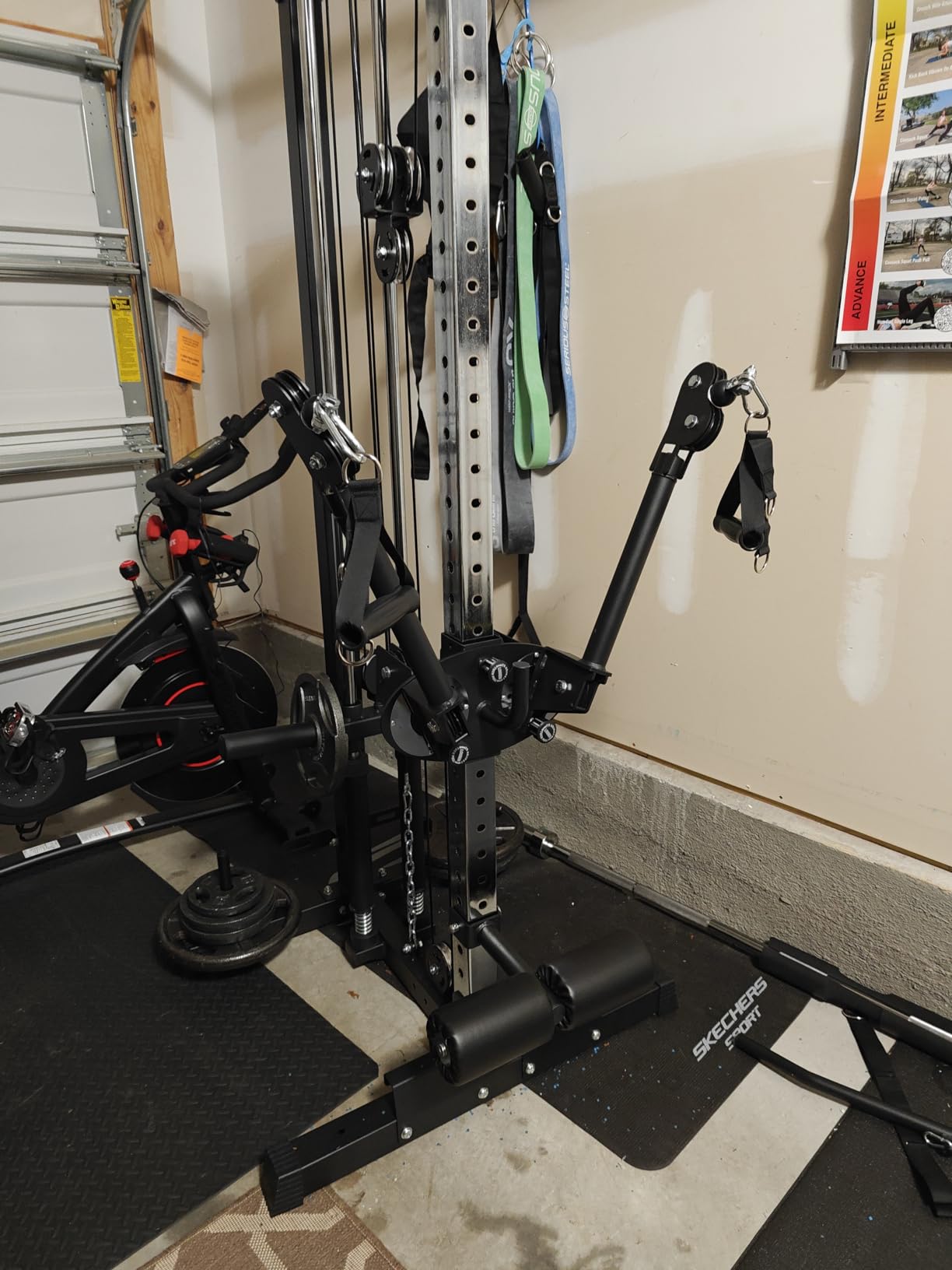 Eonfit E1 2.0 Cable Station, Cable Crossover Machine with Pulley System | Wall Mount & Free Standing Dual Swivel Arms Cable Machine with Removable Footplate for Garage Home Gym customer photo 2