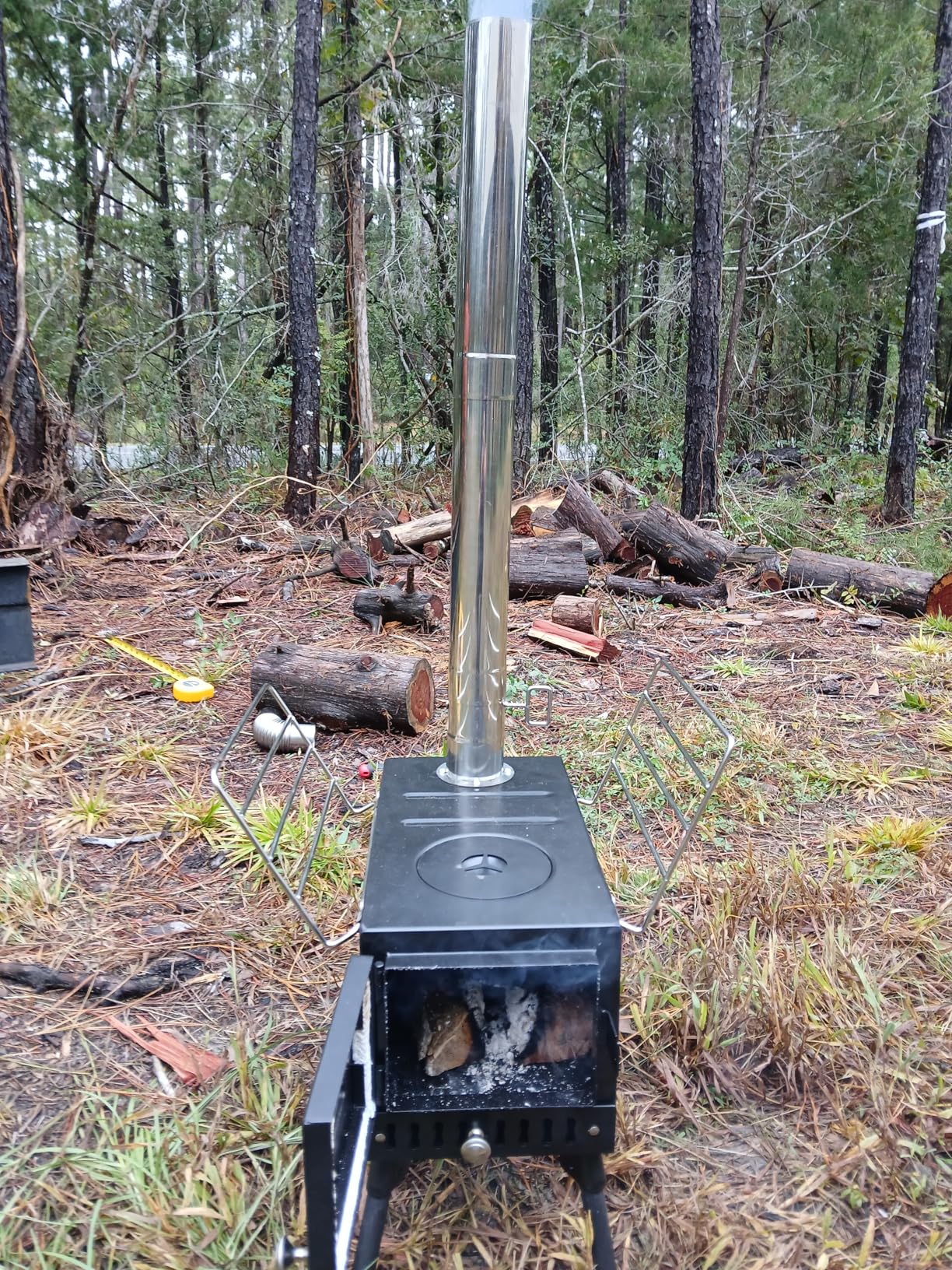 Wood Stove, YRenZ Hot Tent Stove with 7-Section Stainless Steel Chimney, HeatControl Stovepipe and Elbow Pipe, Wood Burning for Outdoor Camping and Ice Fishing customer photo 2
