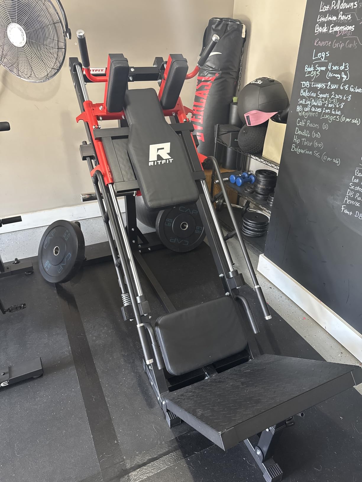 RitFit Leg Press Hack Squat Machine with Linear Bearing, 1200LB Capacity | Alloy Steel Frame with Diamond Footplate, Weight Storage and 5+3 Adjustable Angles for Home Gym customer photo 2
