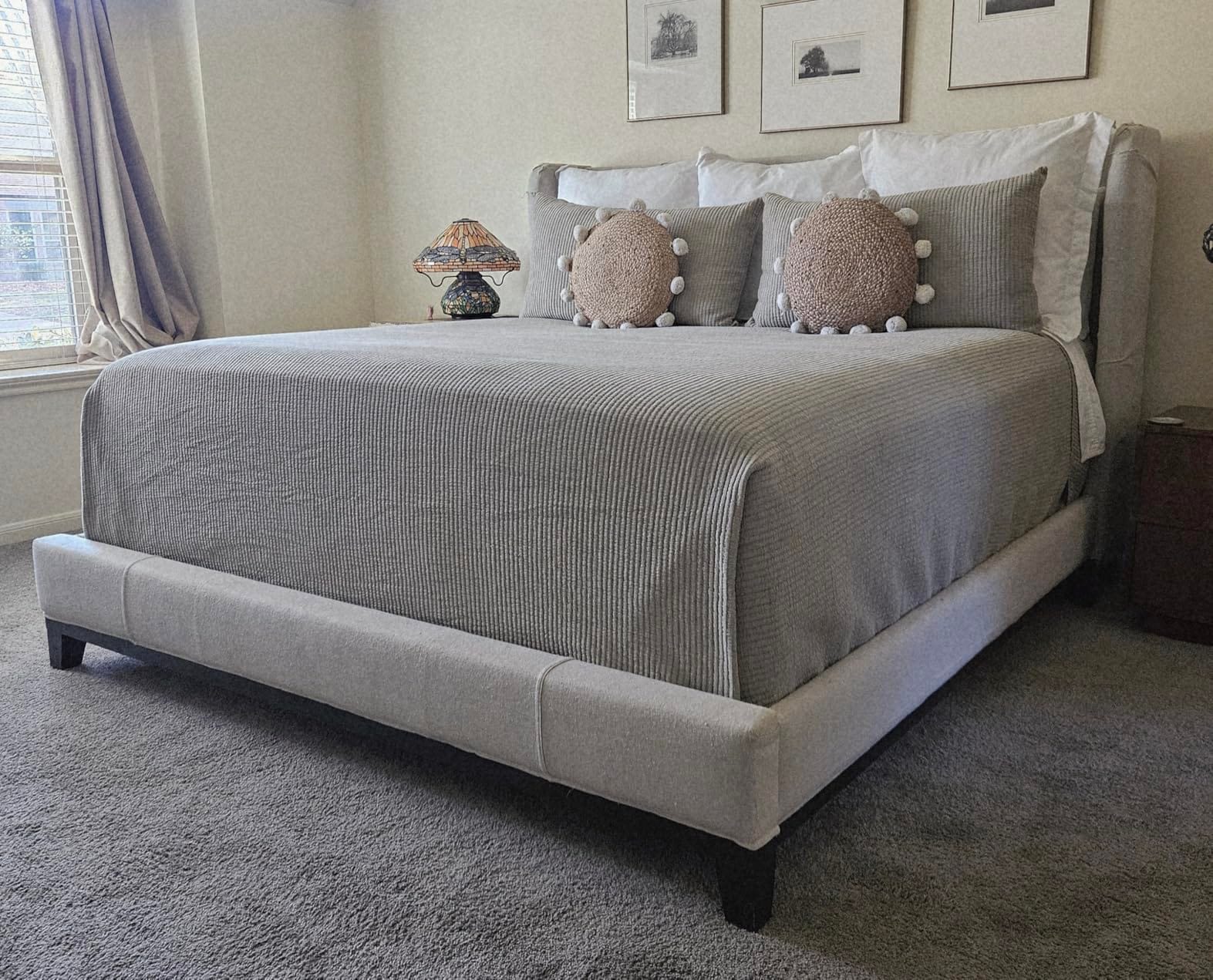 EVERGRACEHOME Cotton Ribbed Matelassé Coverlet Set, Queen Size, Ivory White | Soft Lightweight Bedspread, 3 Pieces, Breathable Cozy Oversized Quilted Bedding Set for All Seasons, with 2 Pillow Shams customer photo 1