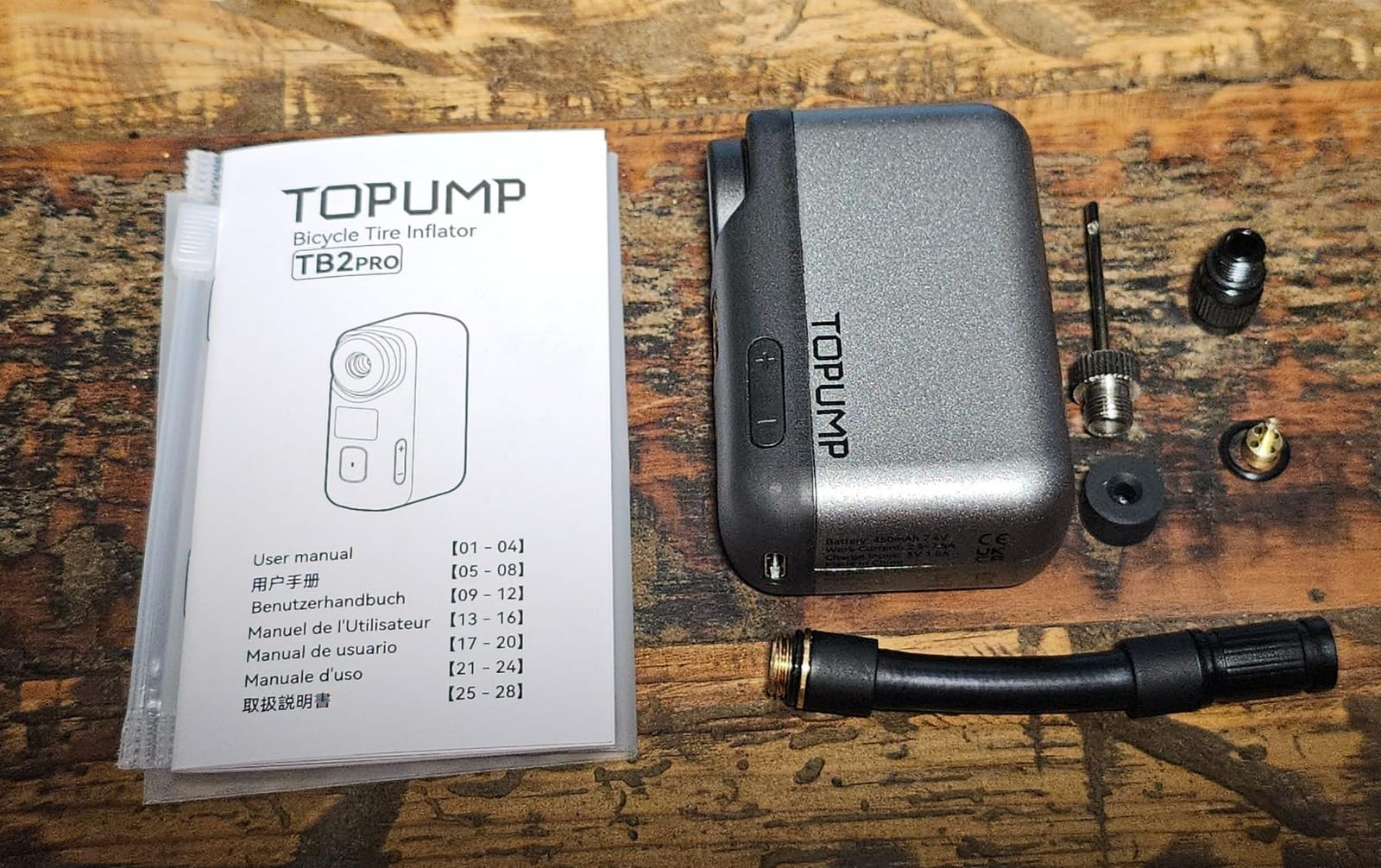 TOPUMP TB2PRO Mini Electric Bike Pump, 120PSI Portable Bicycle Tire Pump | Pressure Gauge, Fast Inflation, Auto Stop, Type-C Rechargeable, Presta & Schrader Valves, Compact, for Bicycles, E-Bikes customer photo 1