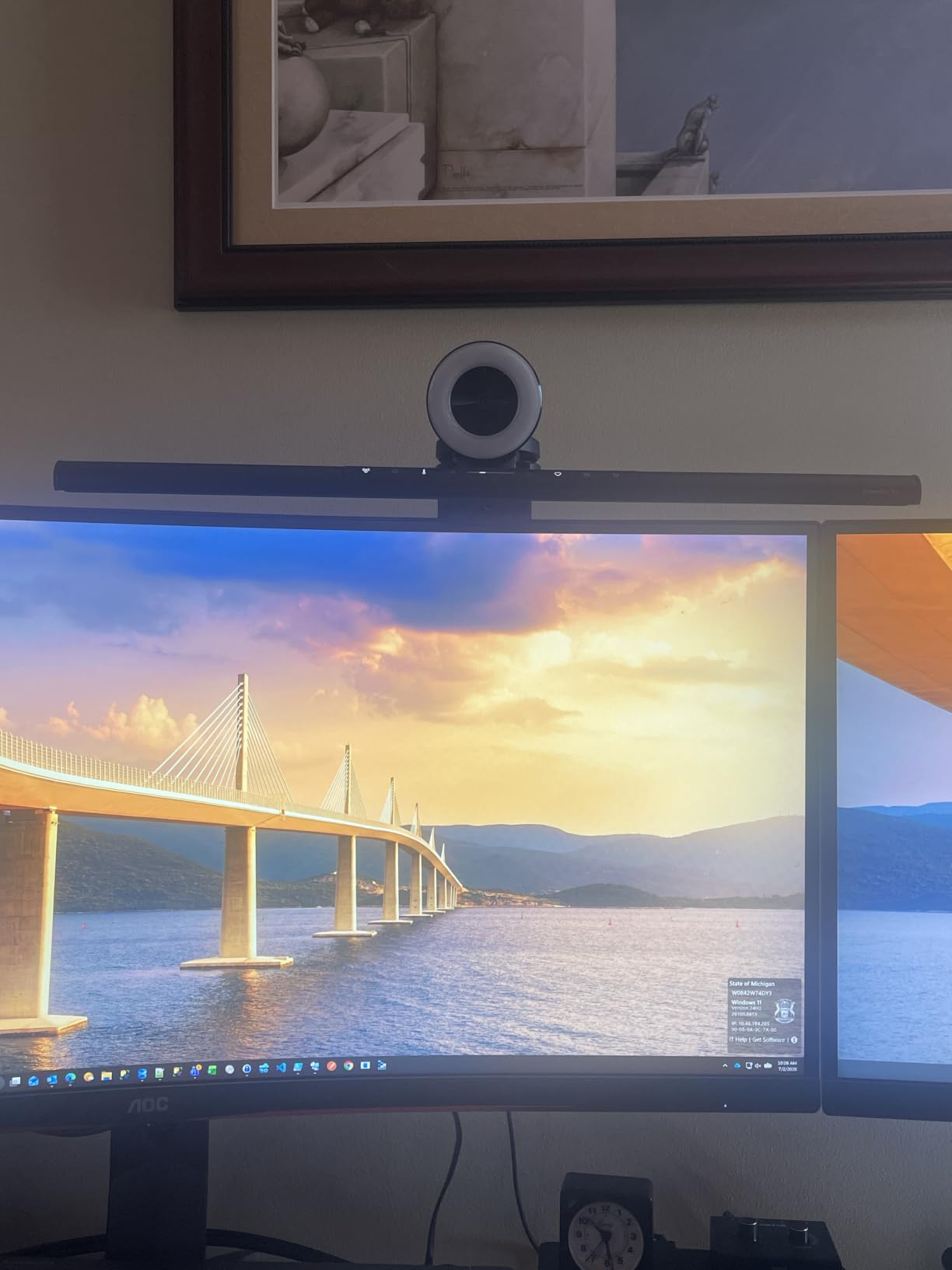 BenQ ScreenBar Pro LED Monitor Light Bar (Silver) - Ultrawide Lighting, Motion Sensor, Adjustable Brightness/Color Temperature, Eye-Care USB-C Monitor Lamp, No Glare, Curved Monitors, Monitor Accessory customer photo 1