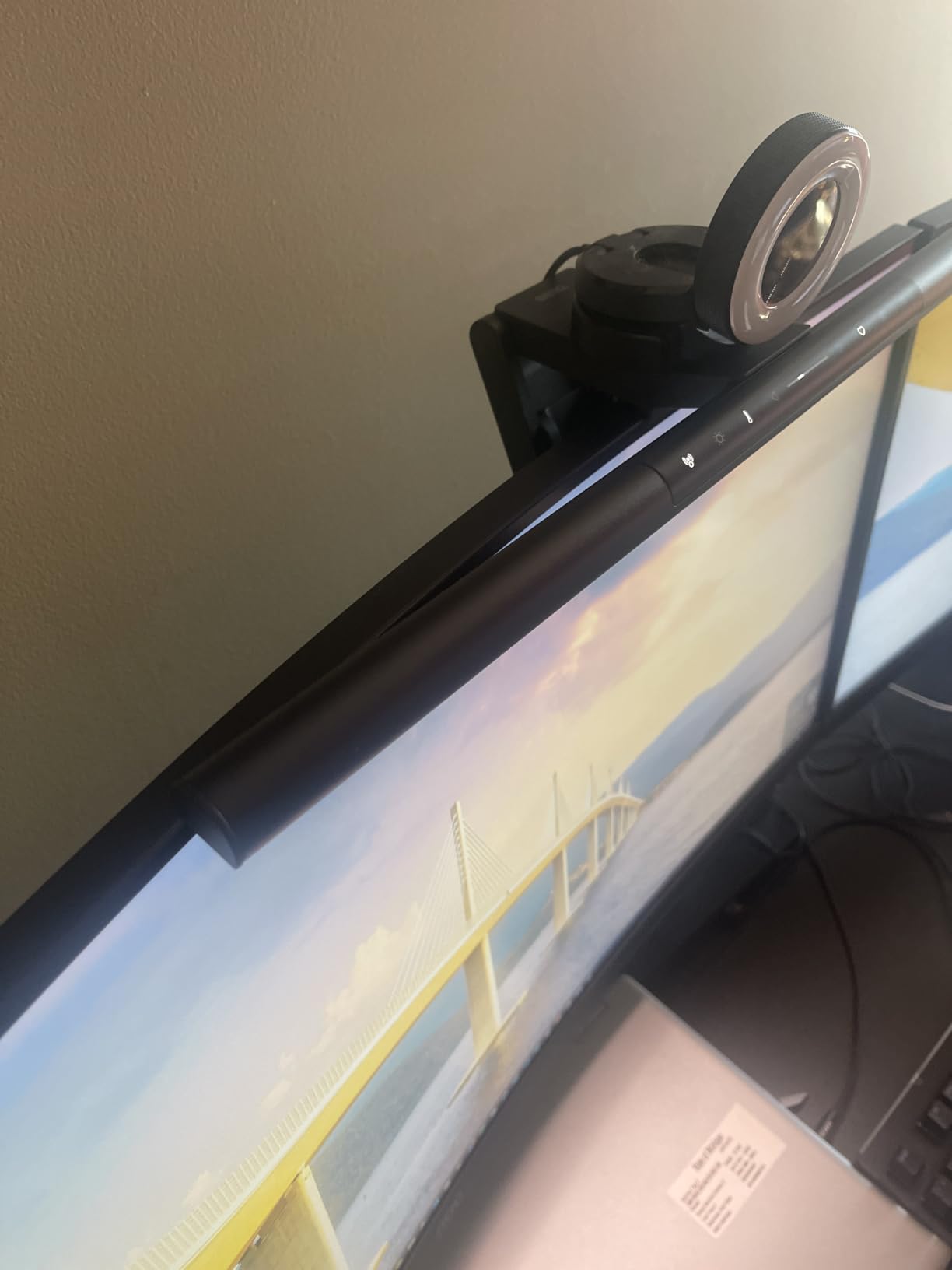 BenQ ScreenBar Pro LED Monitor Light Bar (Silver) - Ultrawide Lighting, Motion Sensor, Adjustable Brightness/Color Temperature, Eye-Care USB-C Monitor Lamp, No Glare, Curved Monitors, Monitor Accessory customer photo 2