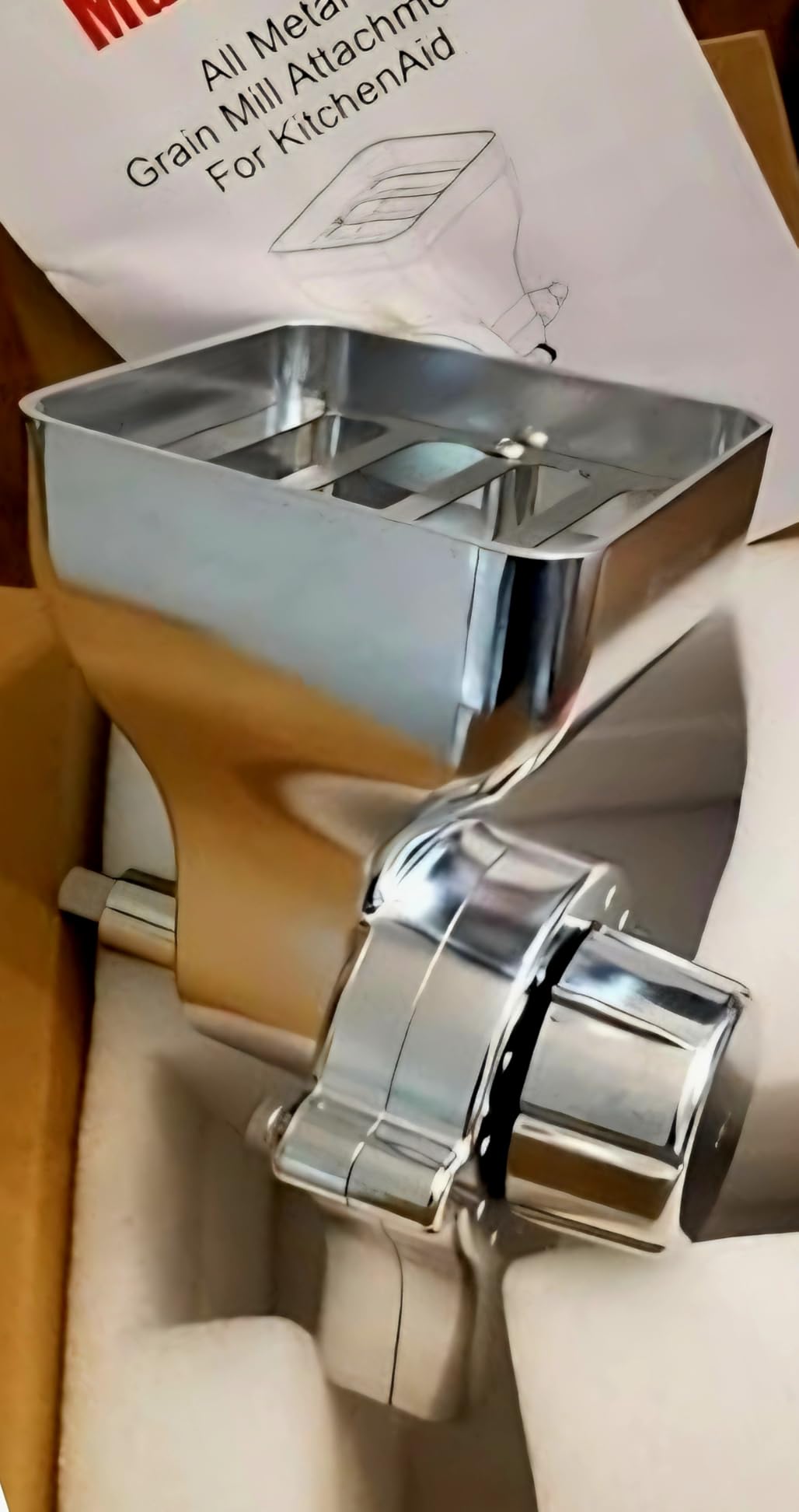 All Metal Grain Mill Attachment For Kitchenaid Stand Mixer, 12 Levels Flour Mill Grinder for Home, Fit for Grinding Wheat, Corn, Oats, Buckwheat, Millet and Other Cereals customer photo 1