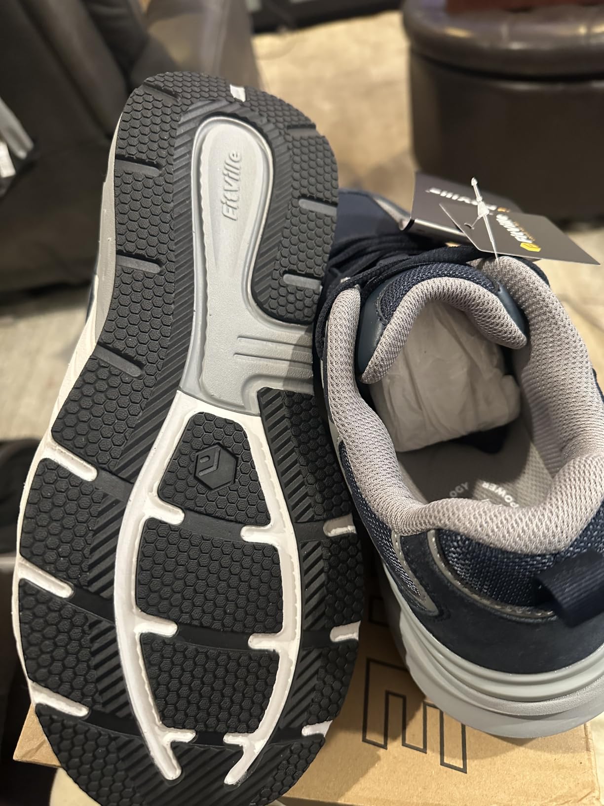 FitVille Wide Walking Shoes for Men Extra Wide Width Sneakers with Arch Support for Flat Feet Heel Pain Relief Plantar Fasciitis - Rebound NEO V1 customer photo 1