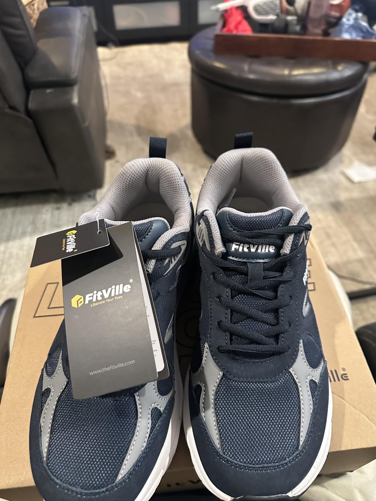 FitVille Wide Walking Shoes for Men Extra Wide Width Sneakers with Arch Support for Flat Feet Heel Pain Relief Plantar Fasciitis - Rebound NEO V1 customer photo 2