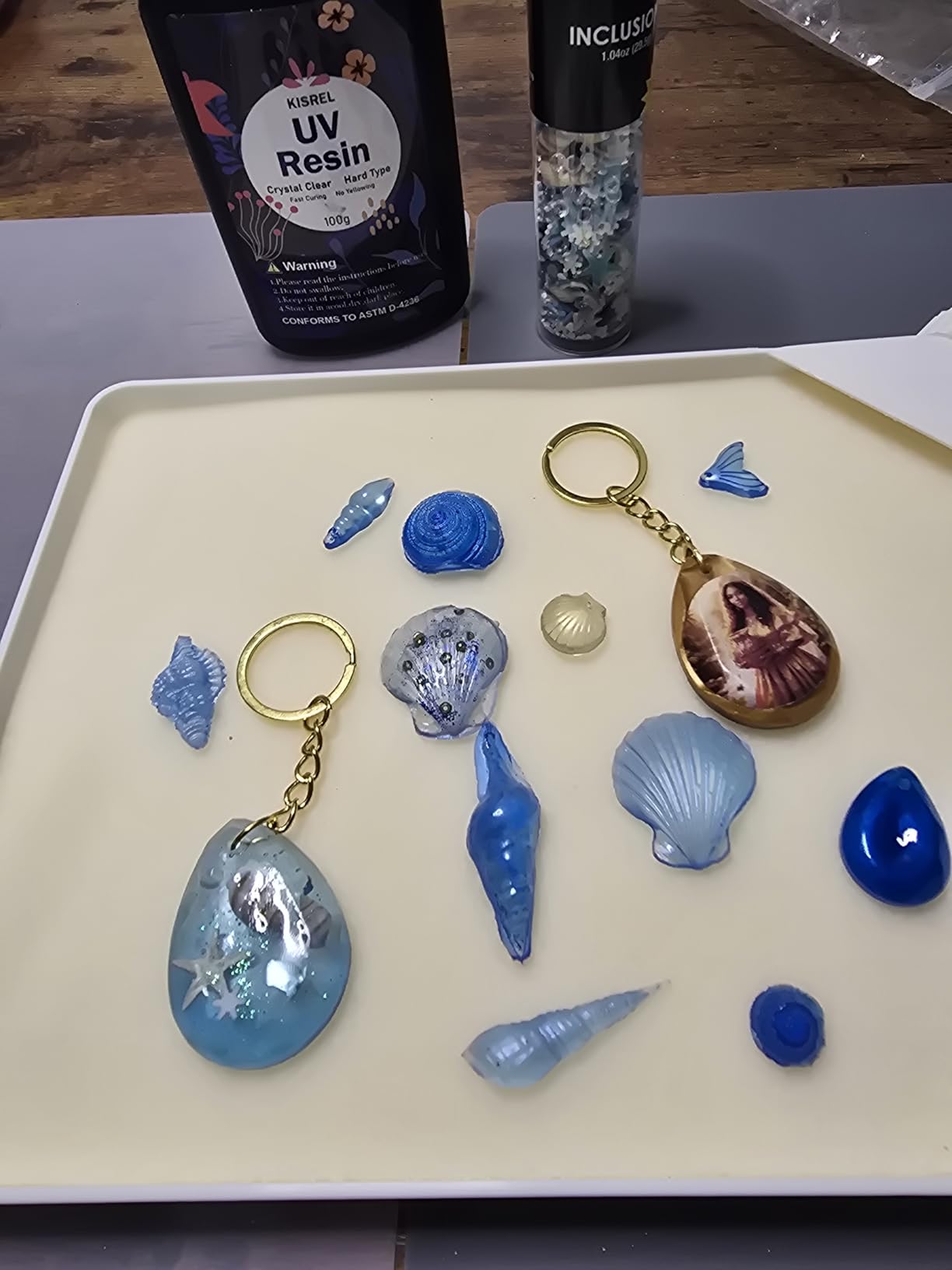 KISREL UV Resin Jewelry Making Kit, 300g Crystal Clear Resin with Light and Molds, DIY Jewelry Making Kit, Resina Starter Kits for Keychain and Earring customer photo 1