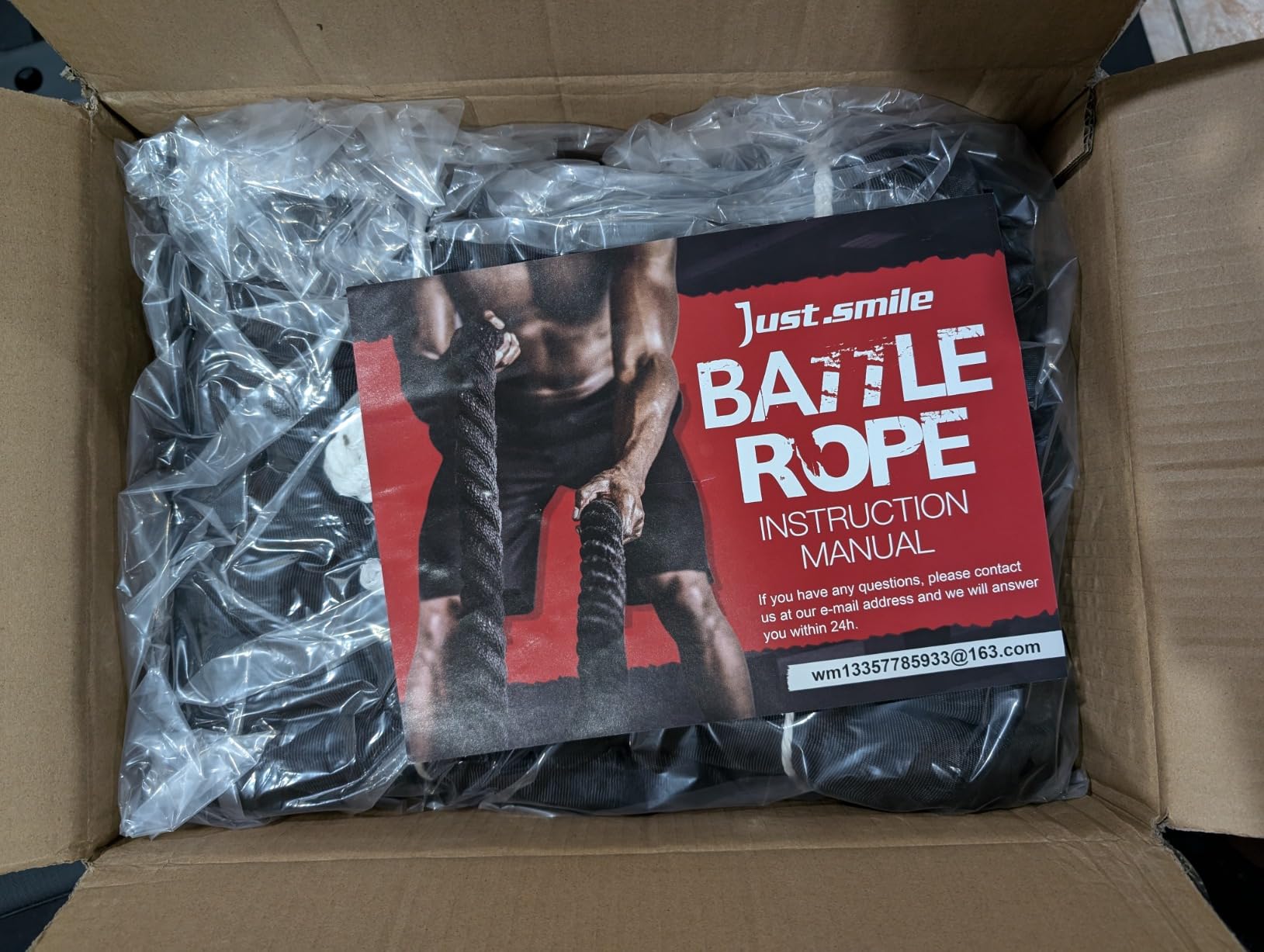 Just.smile Fitness Battle Rope, 30ft Length, 1.5