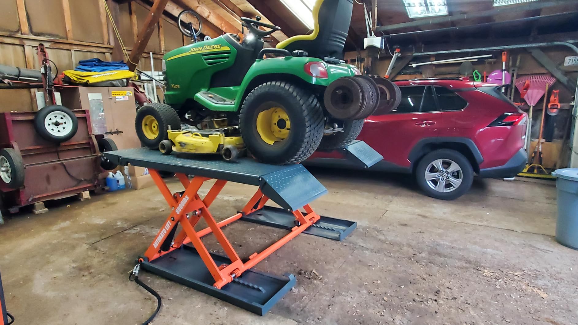 AK-X85110V Portable Car Lift Mid Rise Scissor Lift Electric Release with 8000Lbs Lifting Capacity 40