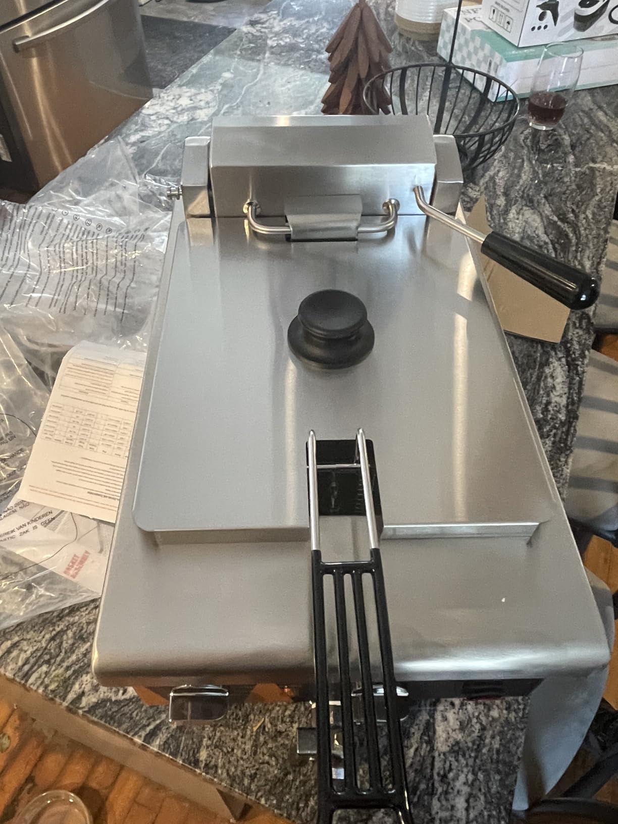 Commercial Deep Fryer 3500W Electric Countertop Fryer 25.4Qt Heavy Duty, Large Capacity Stainless Steel Deep Fryers with Double Baskets, Lid and High Legs for Restaurant, UL Certified customer photo 1