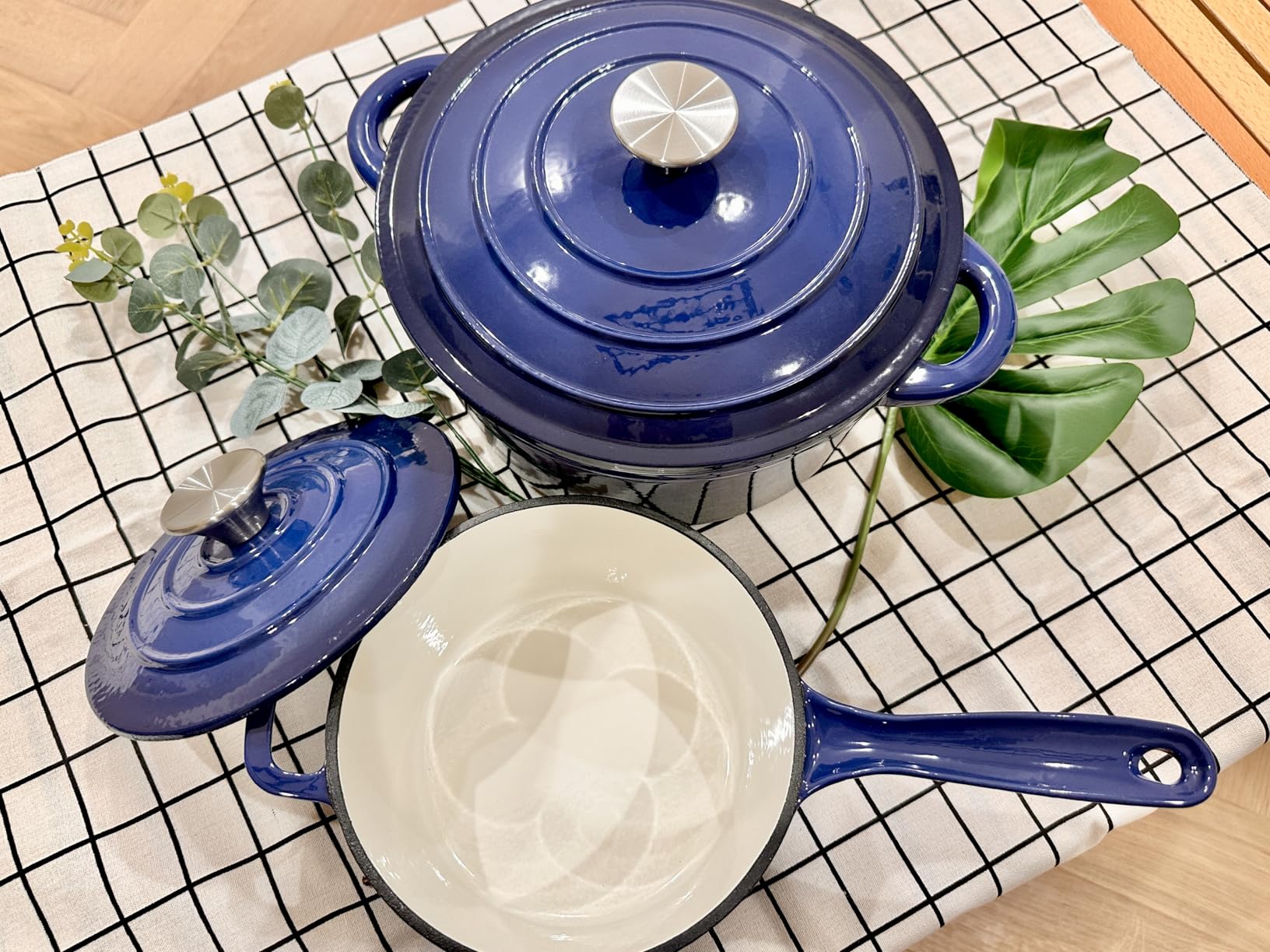 Kitchen Academy Red Enameled Cast Iron Cookware Sets, 7Pcs | Healthy Pots and Pans Set Non Toxic, Induction Dutch Oven Set, PFOA & PFAS Free customer photo 2