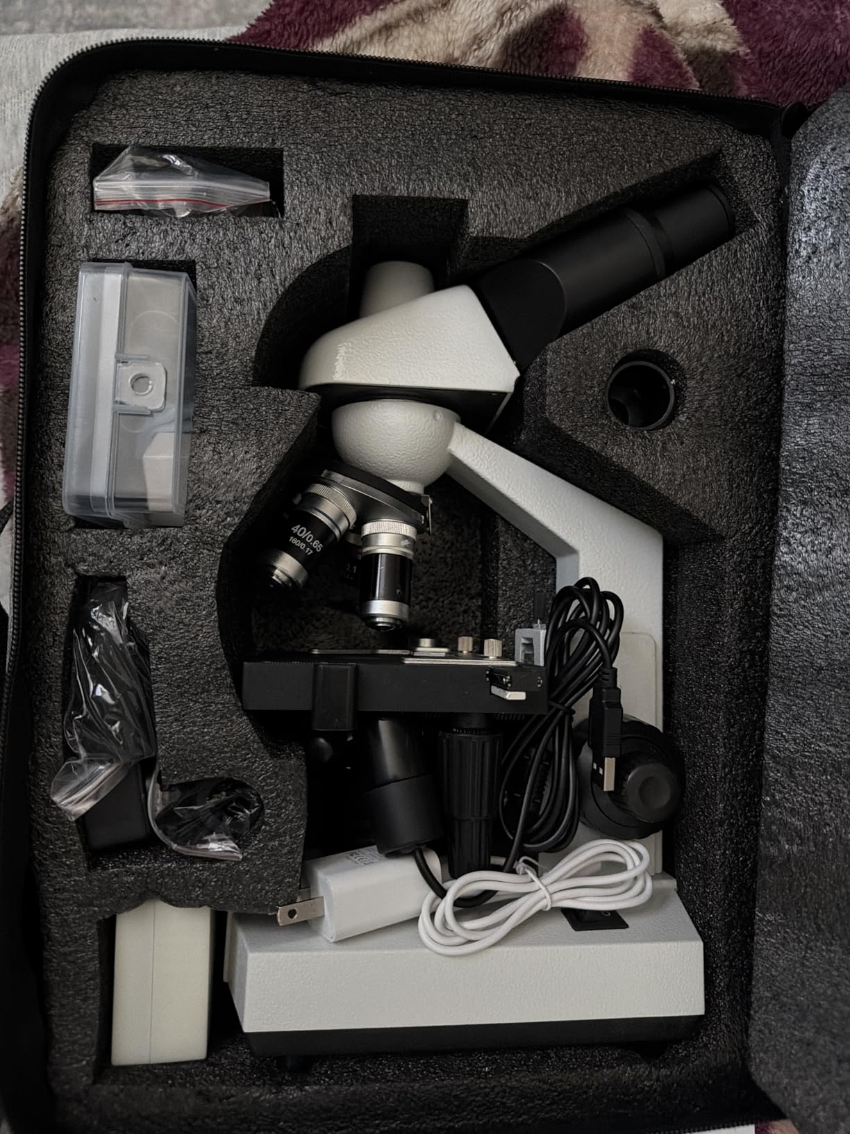 Trinocular Microscope 40X-5000X Magnification Laboratory Grade with Dual Mechanical Stage and HD USB Camera Microscopes for Adults customer photo 1
