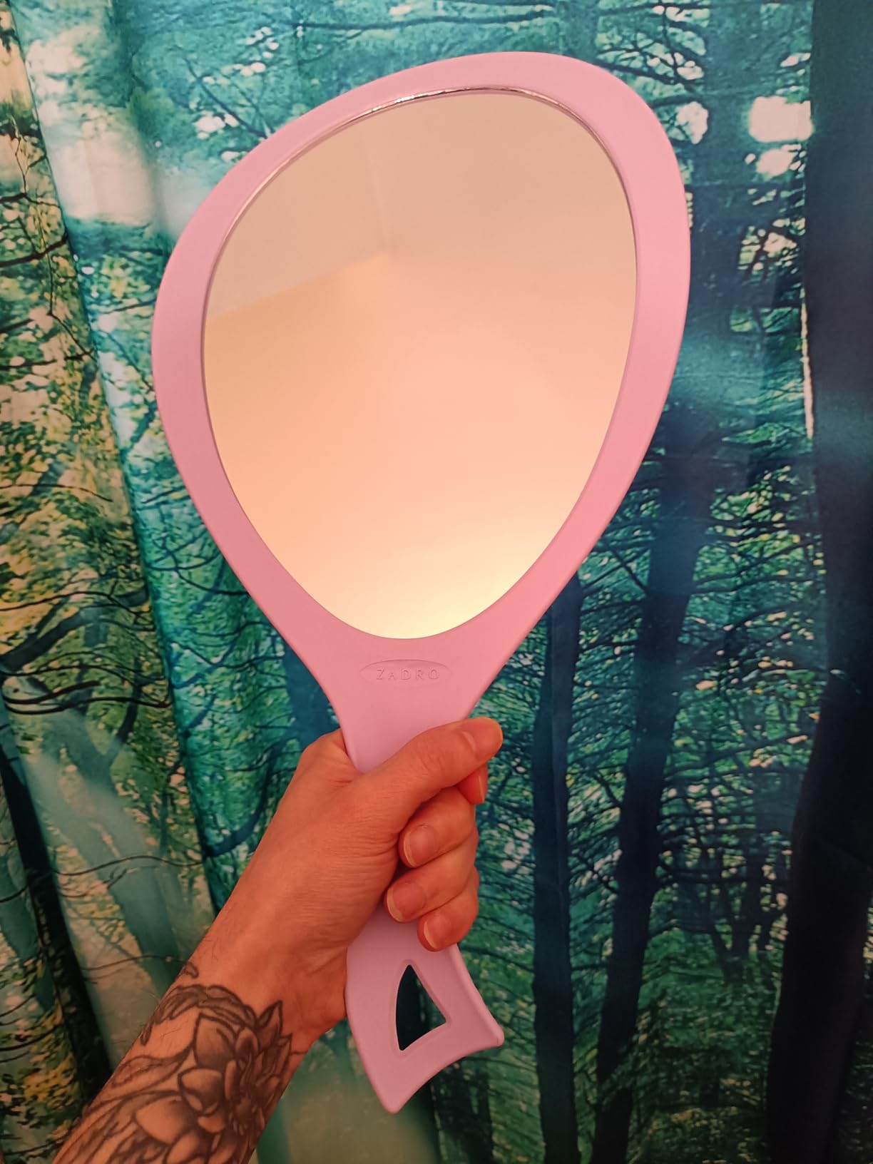 Zadro Salon Professional Extra Large Hand Mirror with Handle, 10