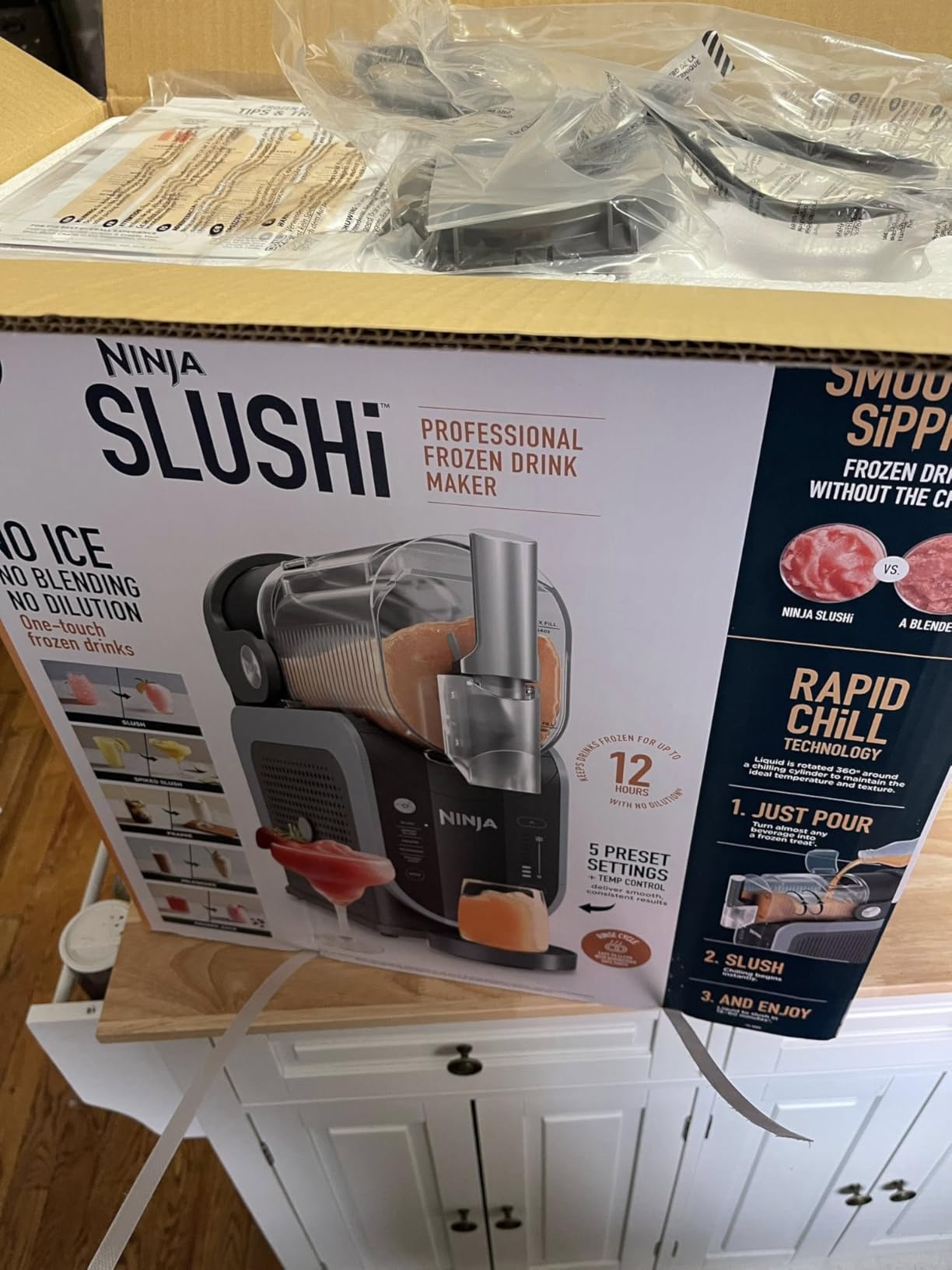 Ninja SLUSHi Professional Drink Maker, 7+ Servings, Black, FS301 | No Ice Needed, 5 Preset programs, Rapid Chill Technology, 7+ Servings, 88-Oz Easy-Fill Vessel, Dishwasher Safe Parts customer photo 1