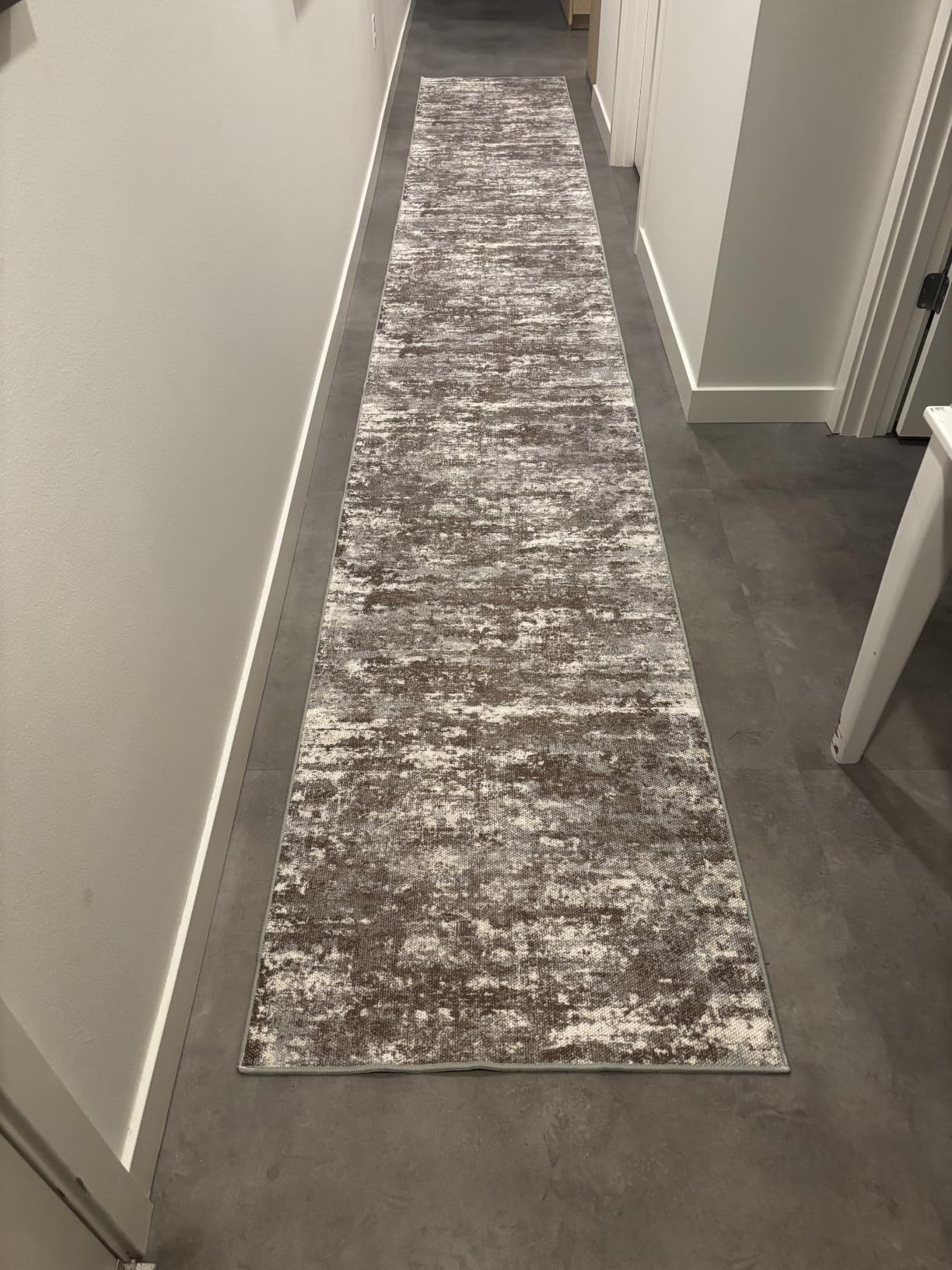 Hallway Runner Rug 2x10 Textured Non Slip Carpet Runner, Abstract Multi customer photo 2