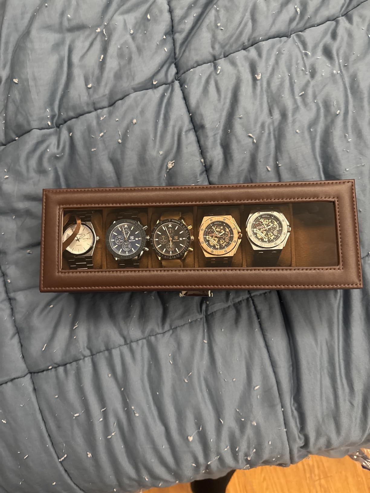 ProCase Watch Box, Single Mens Watch Case, Watch Storage Holder Organizer, Watch Display Case with Glass Lid, Anniversary Birthday Valentine Gifts for Men Women -1 Slot, Black customer photo 2