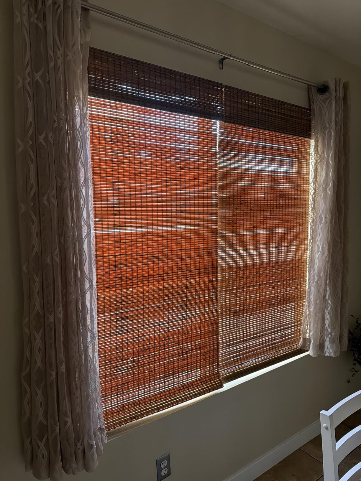 Cordless Bamboo Roman Shades w/Valance, 30.5
