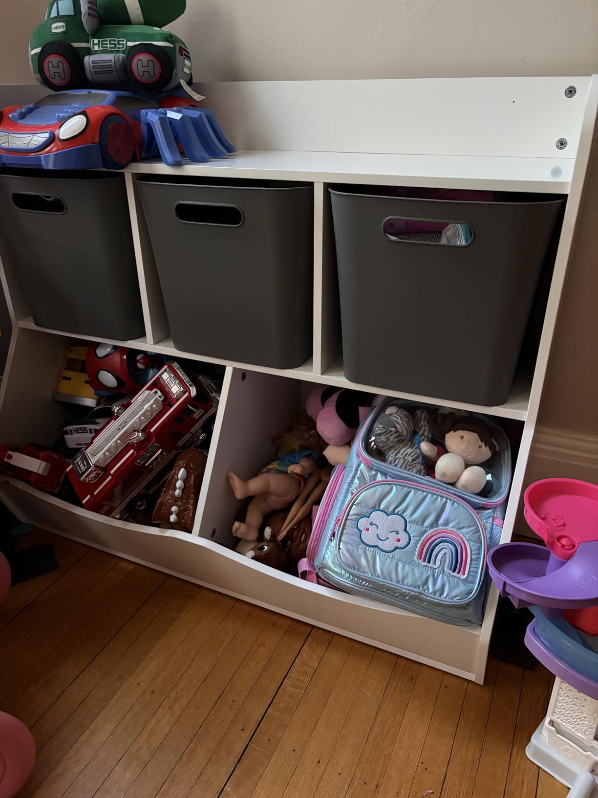 VEVOR Wood Kid Storage Cubby, Toy Storage Organizer with Bookshelf, 5-Cubby Wood Toy Storage Cabinet, Children Book Toy Shelf for Kids Room, Playroom, Kindergarten, Nursery, White customer photo 2