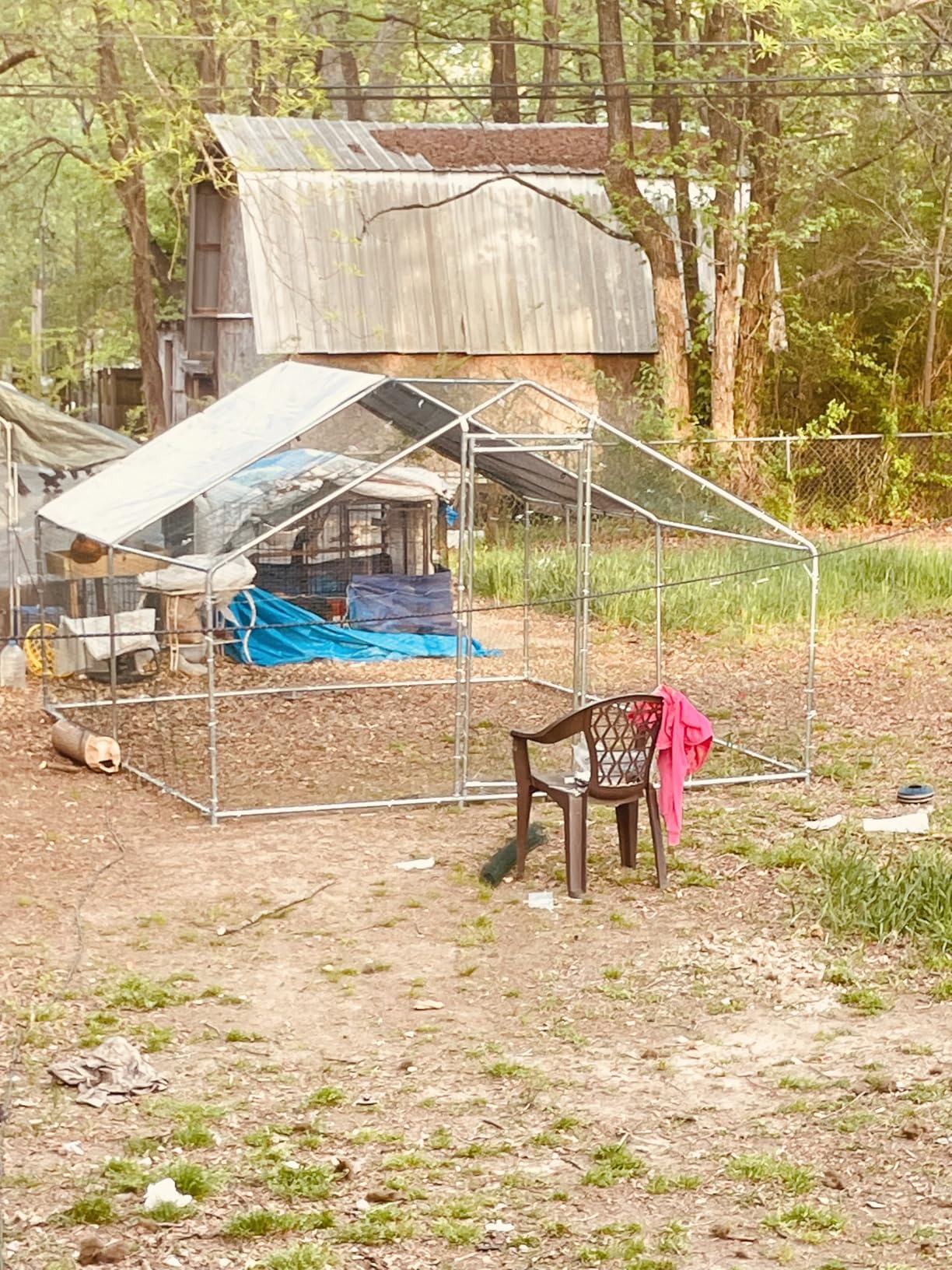 HEYTOWN Large Metal Chicken Coop Chicken Pen with Water-Resident and Anti-UV Cover Walk-in Poultry Cage Chicken Runs for Yard with Cover Duck Rabbit Dog House Outdoor customer photo 1