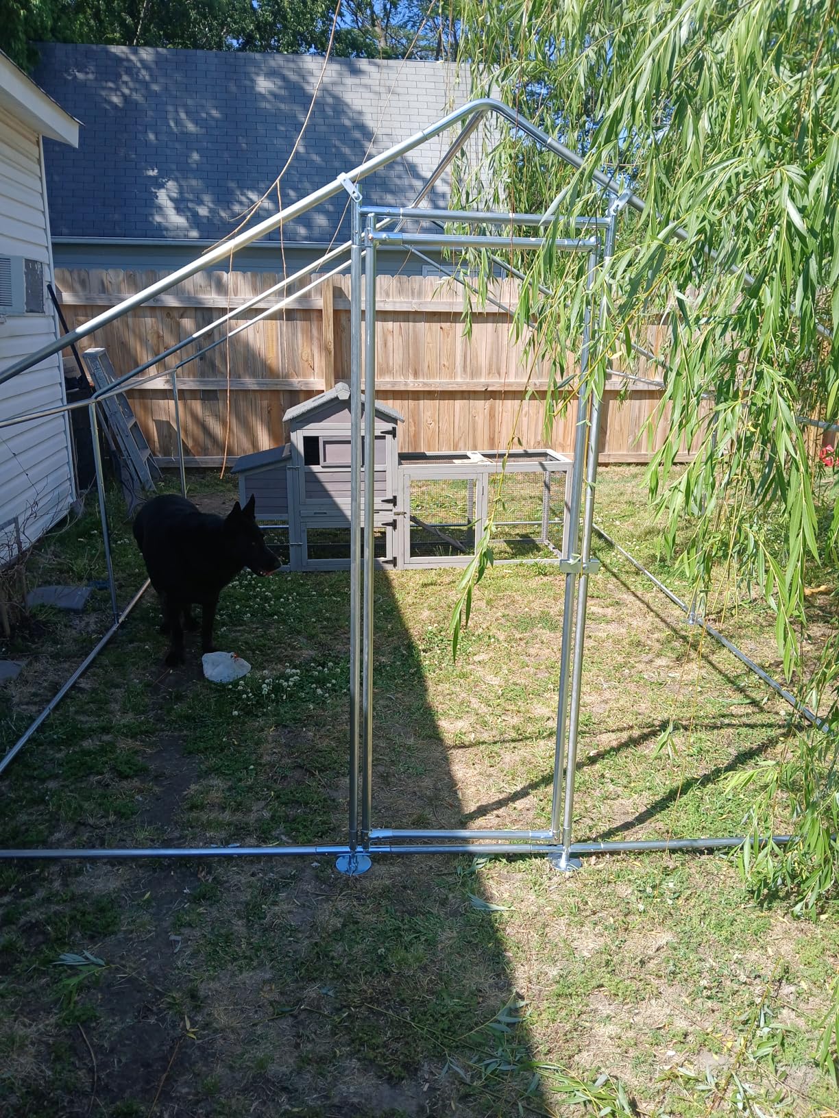 HEYTOWN Large Metal Chicken Coop Chicken Pen with Water-Resident and Anti-UV Cover Walk-in Poultry Cage Chicken Runs for Yard with Cover Duck Rabbit Dog House Outdoor customer photo 2