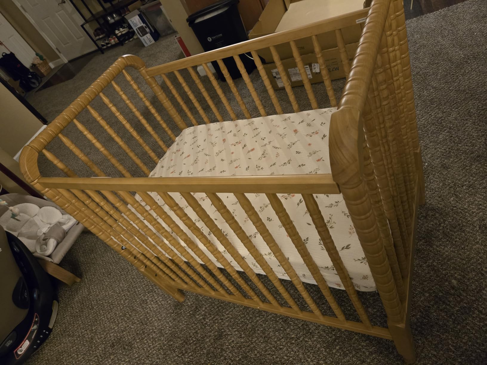 Davinci Jenny Lind 3-in-1 Convertible Mini Crib in Honey, Removable Wheels, Greenguard Gold Certified customer photo 2