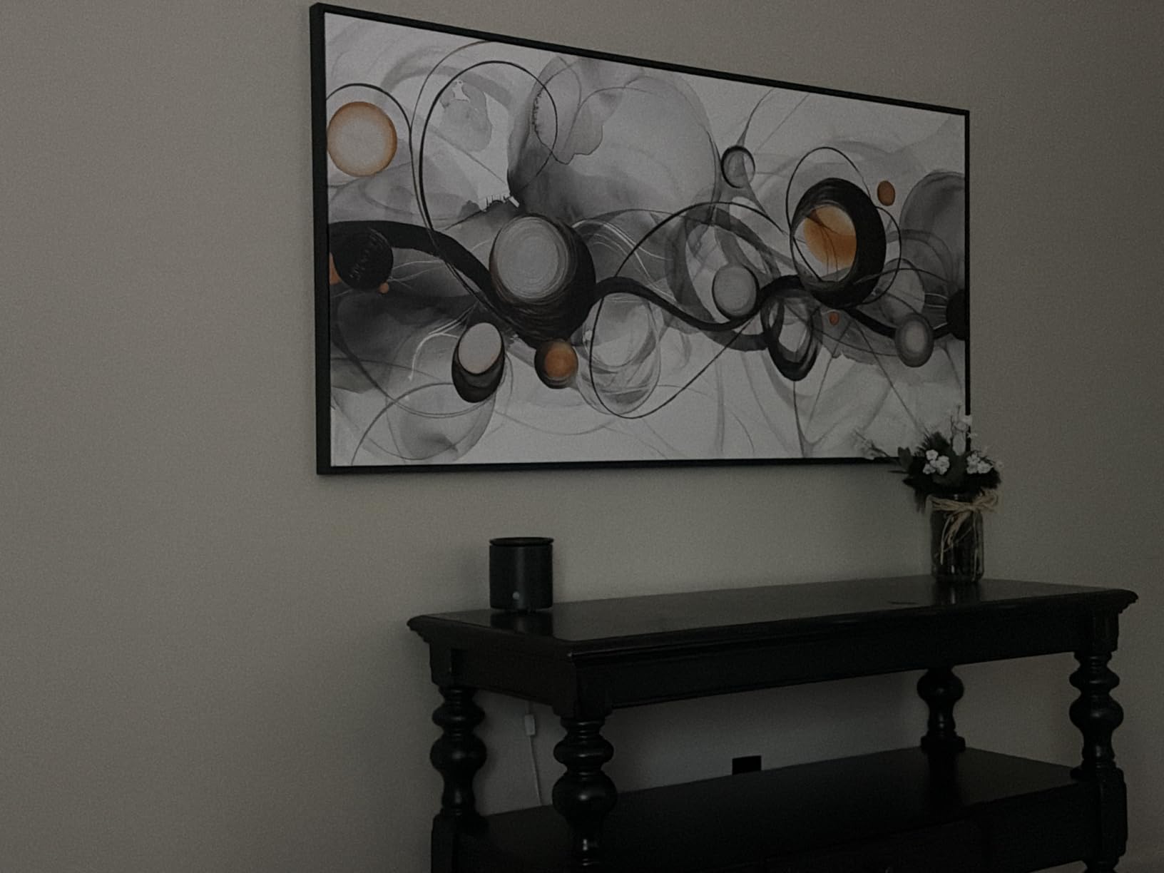 XLSJERST Large Wall Art for Living Room - Black and Gray Canvas Picture Framed Artwork for wall Modern Abstract Minimalist Paintings Oversize Wall Decor customer photo 2