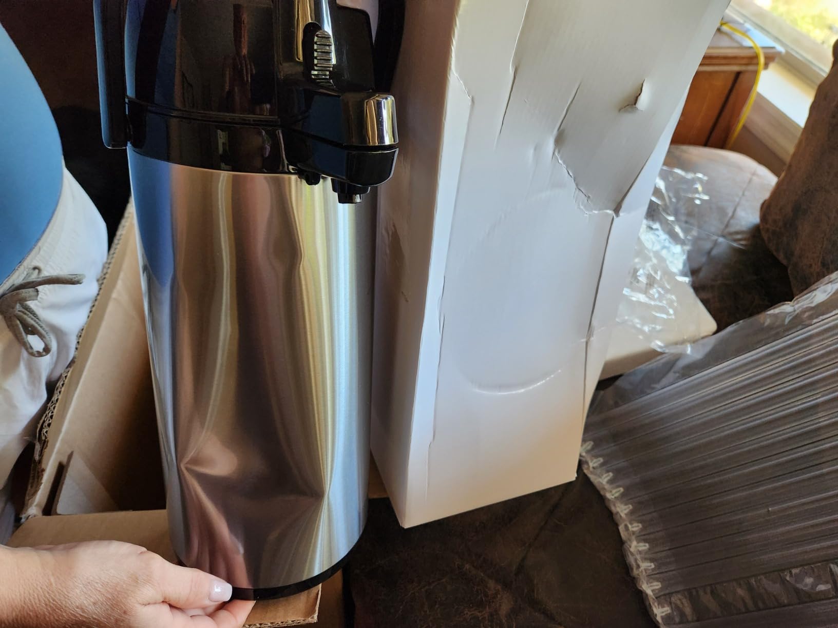 NUPANT Commercial Airpot Coffee Brewer 2.2L/74oz Drip Coffee Maker with 24H Insulated Thermal Carafe Stainless Steel Pour Over Coffee Machine 120V/1450W Coffee Dispenser for Cafe Restaurant Cafeteria customer photo 2