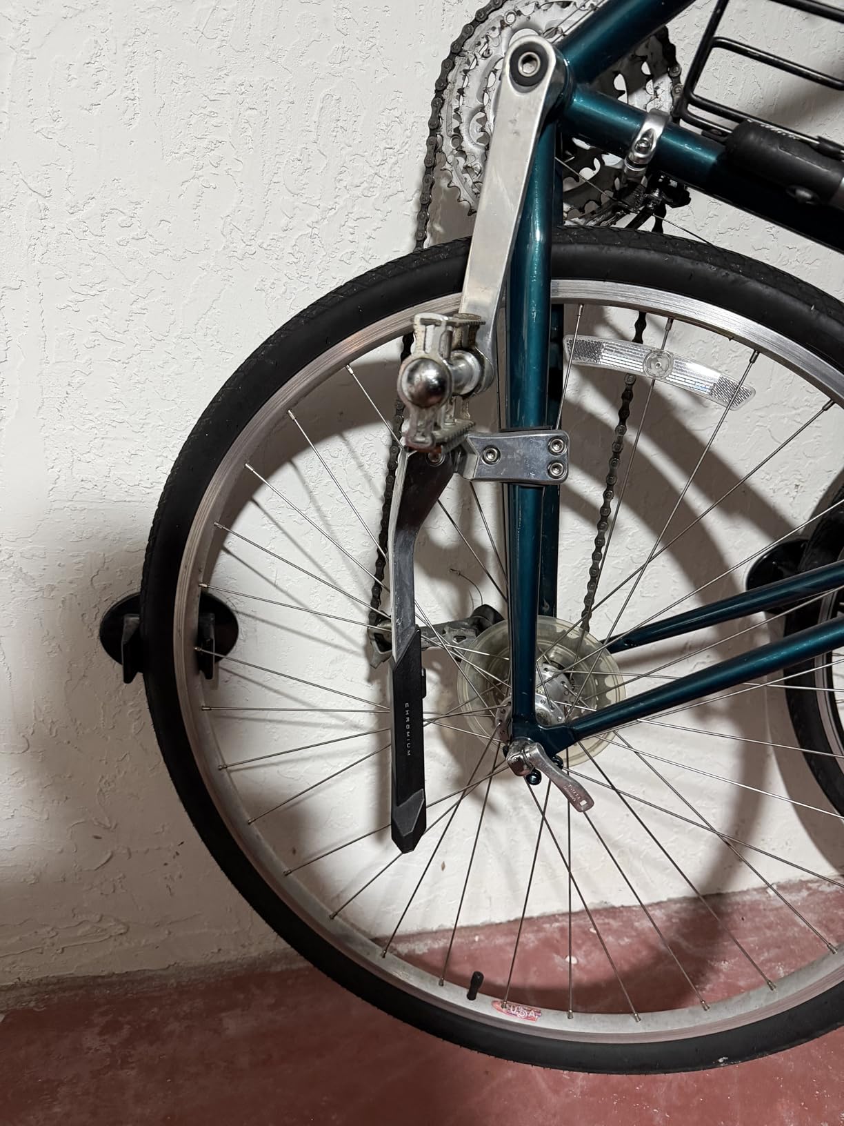 Steadyrack Swivel Bike Wall Mount, Vertical Mountain Bike Rack, Garage - Fits 24 to 29 in wheels and 2.1 to 2.8 in tires. Roll-in, no lift, holds mountain and gravel bikes to 77 lb. customer photo 2