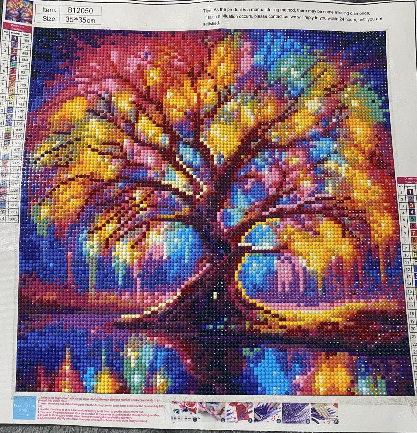 DIYCYCY Tree of Life Diamond Painting Kits for Adults Beginners 13.8x13.8in | Full Drill Diamond Art Kits, Round 5D DIY Diamond Dots Paintings, Diamonds Pictures Gem Art and Crafts Home Wall Decor customer photo 1
