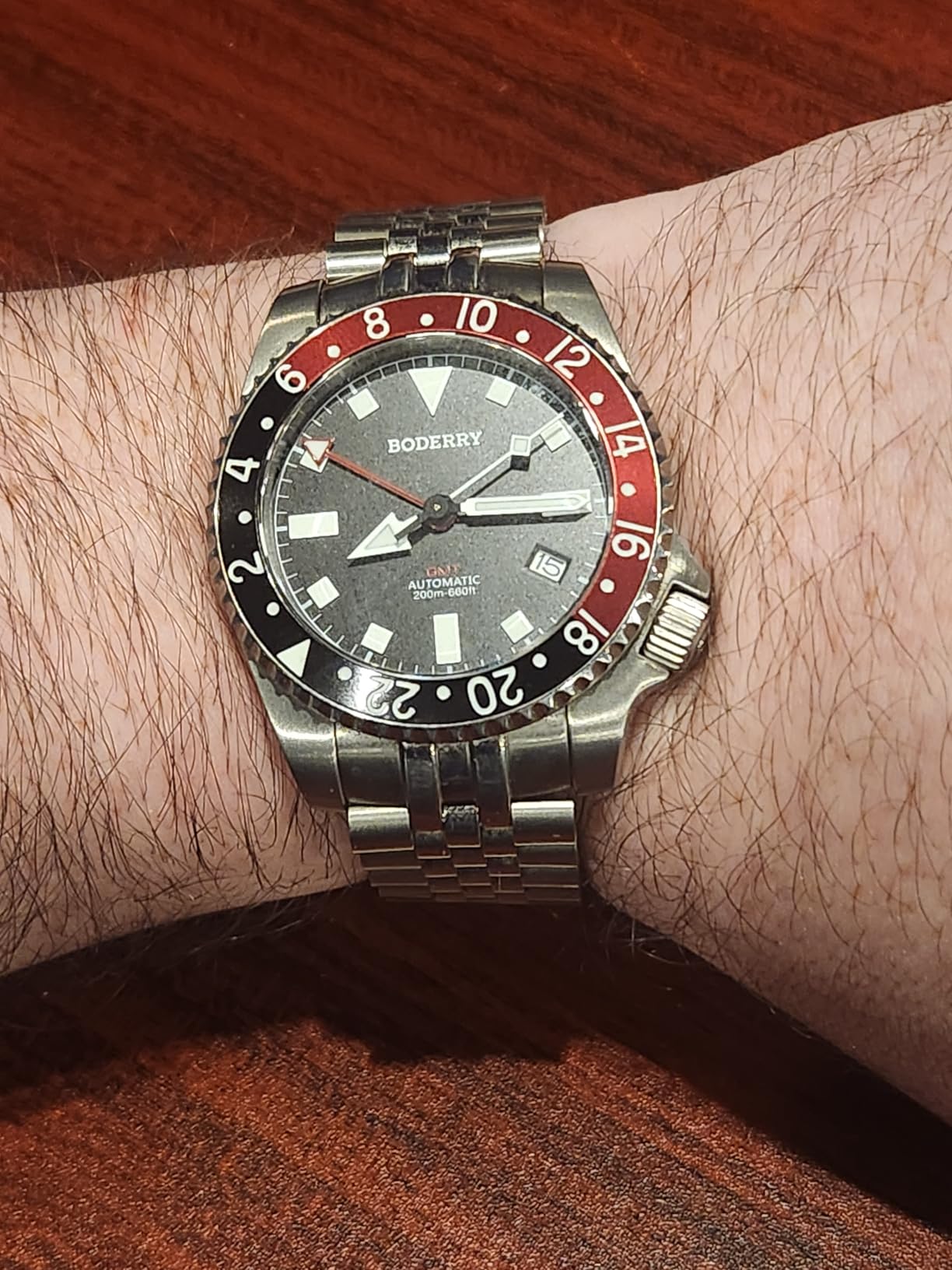 Watchdives Men's Watch Titanium Automatic 200M Waterproof Diver Watch with GMT Automatic Movement and Titanium Bracelet customer photo 1