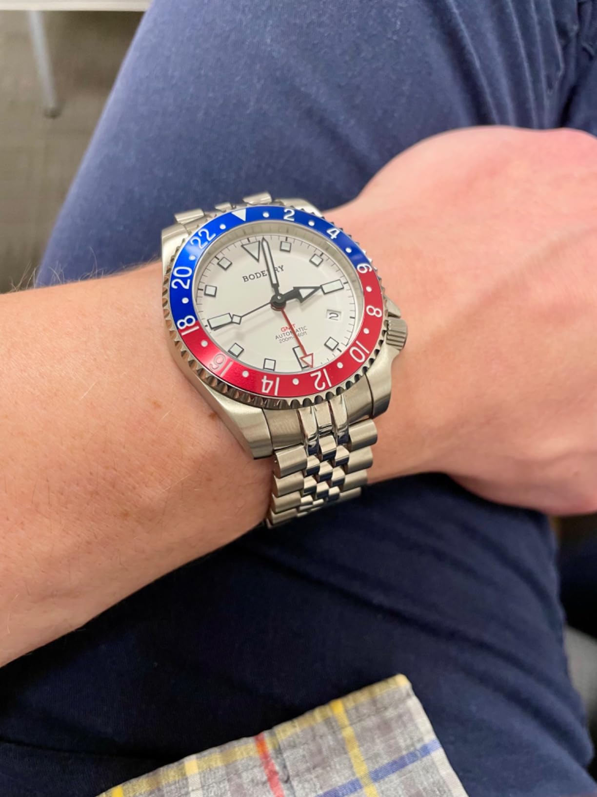 Watchdives Men's Watch Titanium Automatic 200M Waterproof Diver Watch with GMT Automatic Movement and Titanium Bracelet customer photo 2
