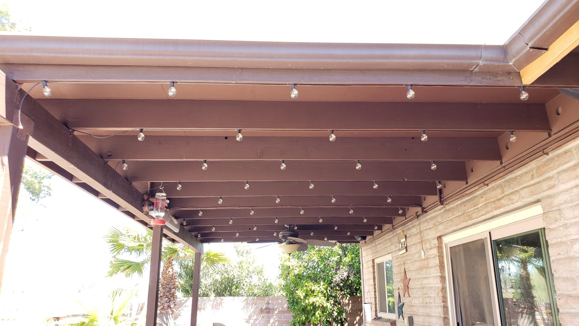 Svater 300 FT Outdoor String Lights for Outside Patio 156 Bulbs Waterproof | Commercial Grade Hanging Globe Lighting, Shatterproof G40 LED Bulbs, For Bistro Cafe Market Backyard Warm White (3*100) customer photo 1