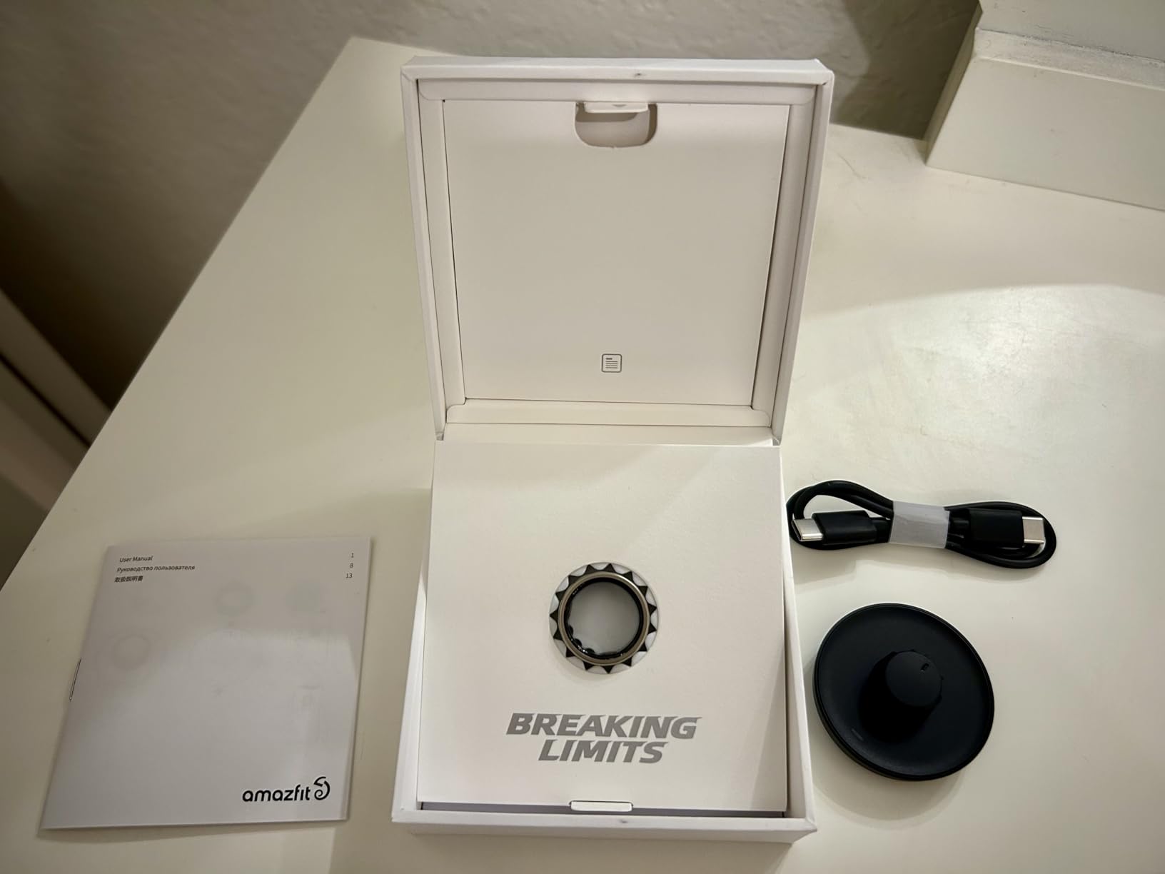 Amazfit Helio Smart Ring Health Tracker, Fitness Tracker Ring, No Subscription, Monitors Sleep, Heart Rate & Stress, Titanium Alloy, Fast 1.4-Hr Charging, Water-Resistant, Size Before You Buy(Size 12) customer photo 1