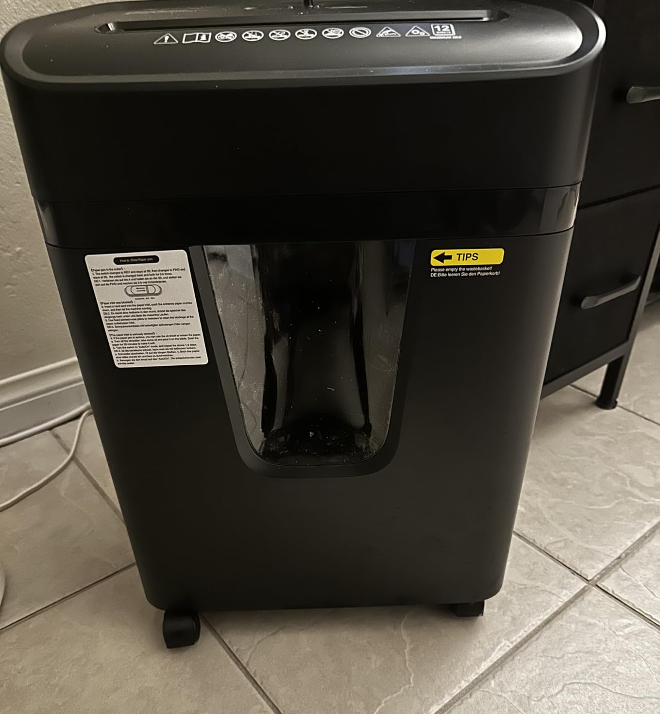 Bonsaii 12 Sheet Paper Shredder for Home Office, Heavy Duty Cross Cut Shredder with 5.5 Gal Pullout Bin, Home Shredder for CDs/Credit Card/Document/Mail, P-4 Security Level customer photo 1
