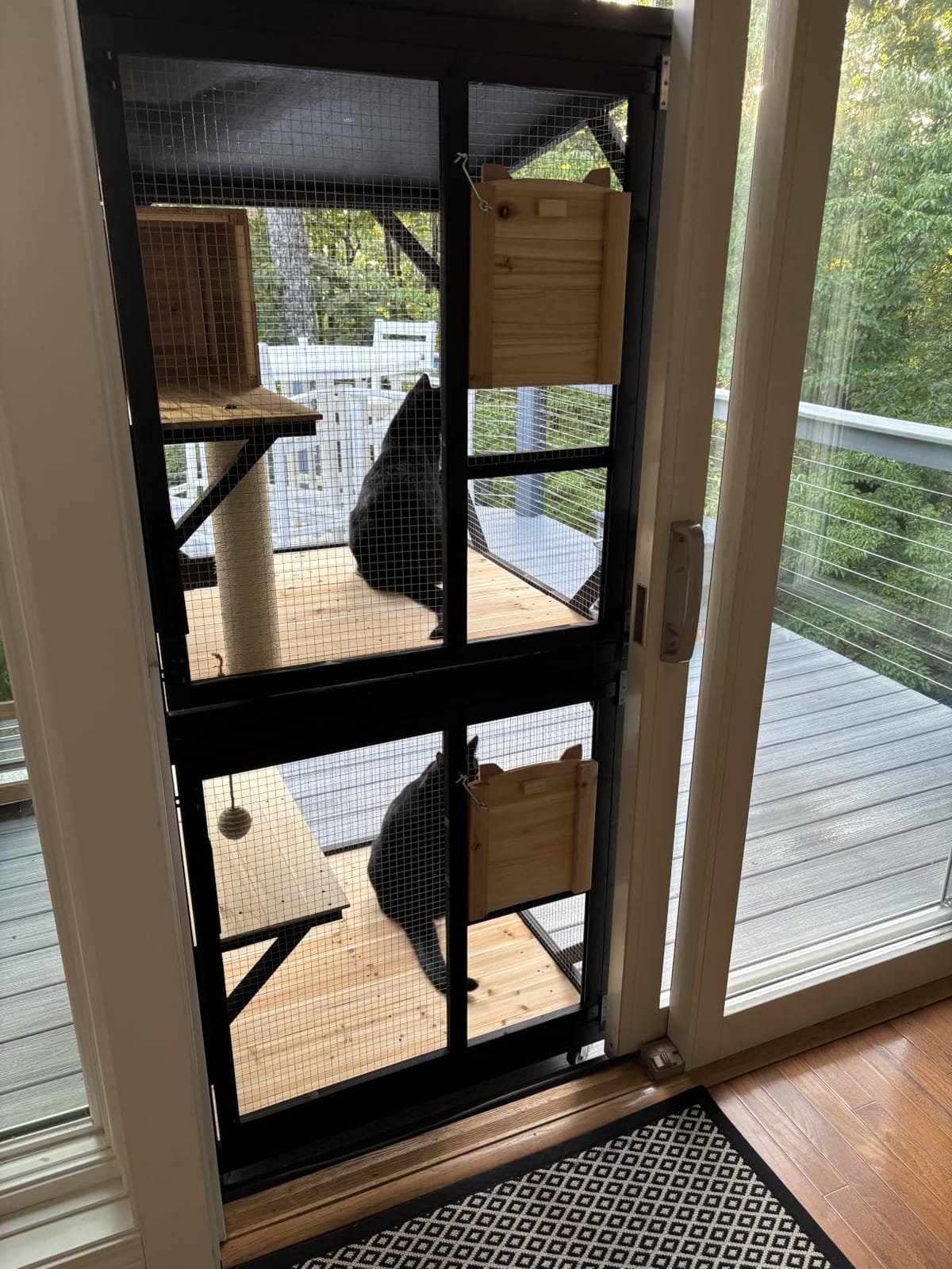 Cat Catio Cat House Outdoor Enclosure Window Large Outside Patio, 4 Wheels | Removable Floor, Scratching Post Sisal Ball Waterproof Roof customer photo 2
