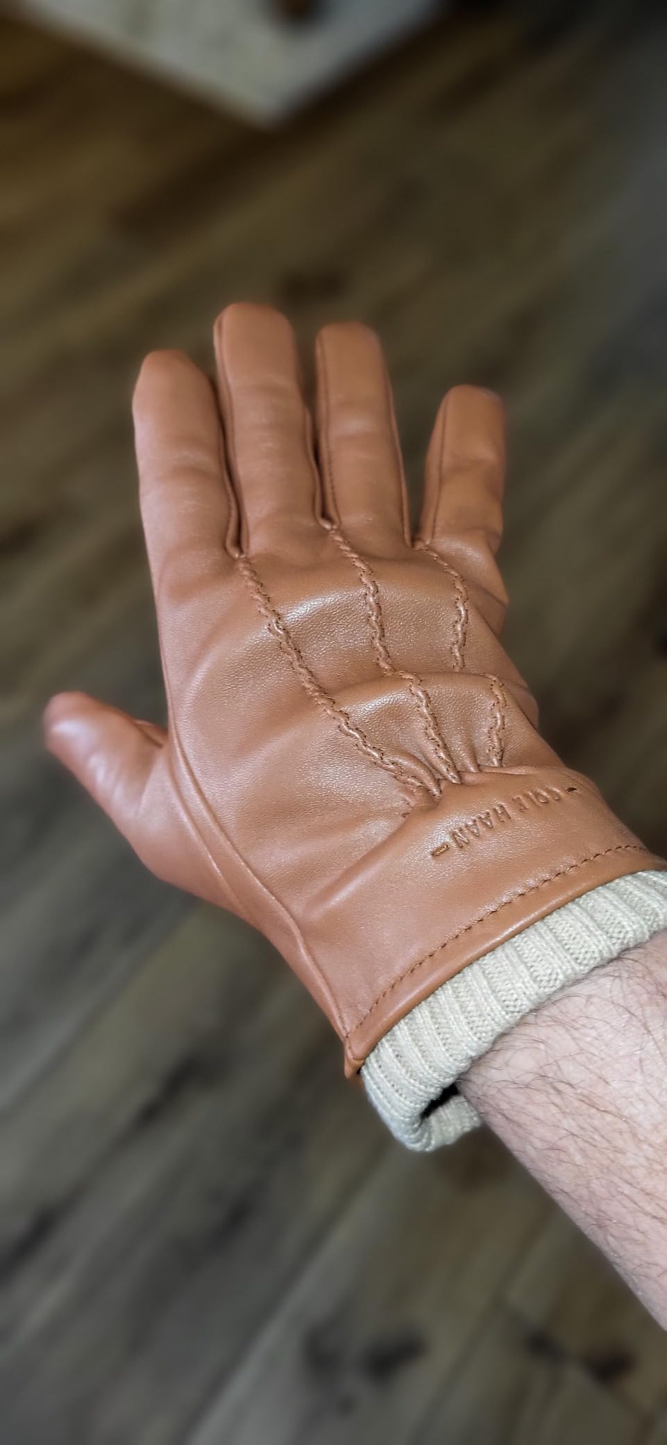Cole Haan Men's Premium Leather Gloves With Touchscreen Thumb and Index Finger customer photo 2
