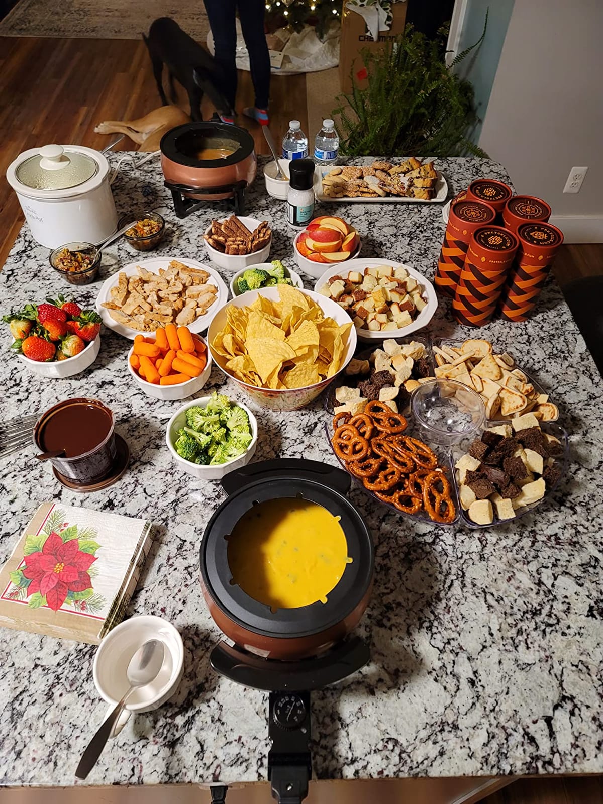 Hamilton Beach 12 Cup Electric Fondue Pot Set with Temperature Control | 3 Quart PFAS-Free Nonstick Interior For Cheese, Chocolate, Hot Oil, Broth | Includes 6 Color-Coded Forks | Gray | 86202 customer photo 1